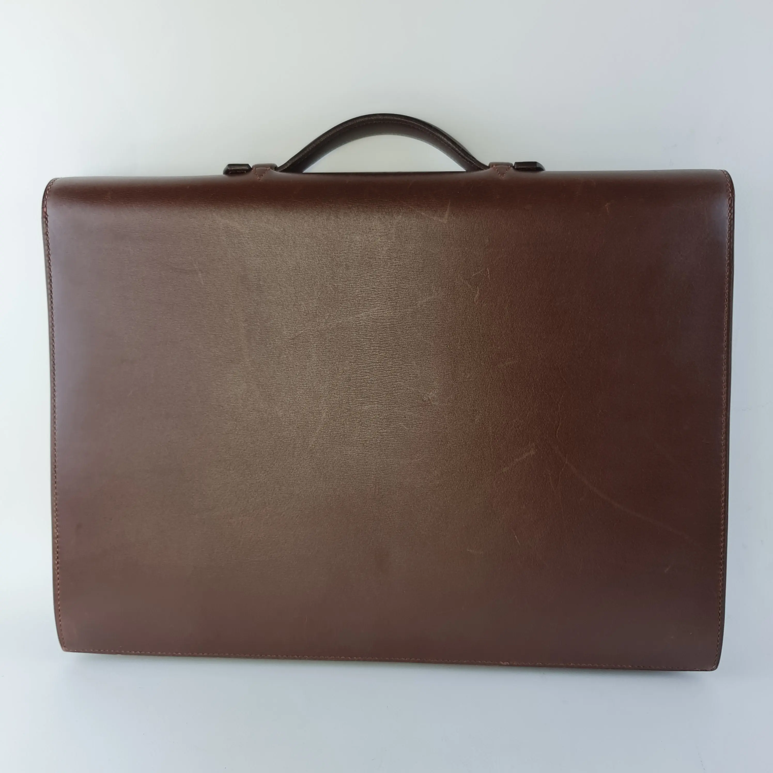 Hermes Brown Leather Sac a Depeche 40 Briefcase Bag G Square (2003) - Image 5