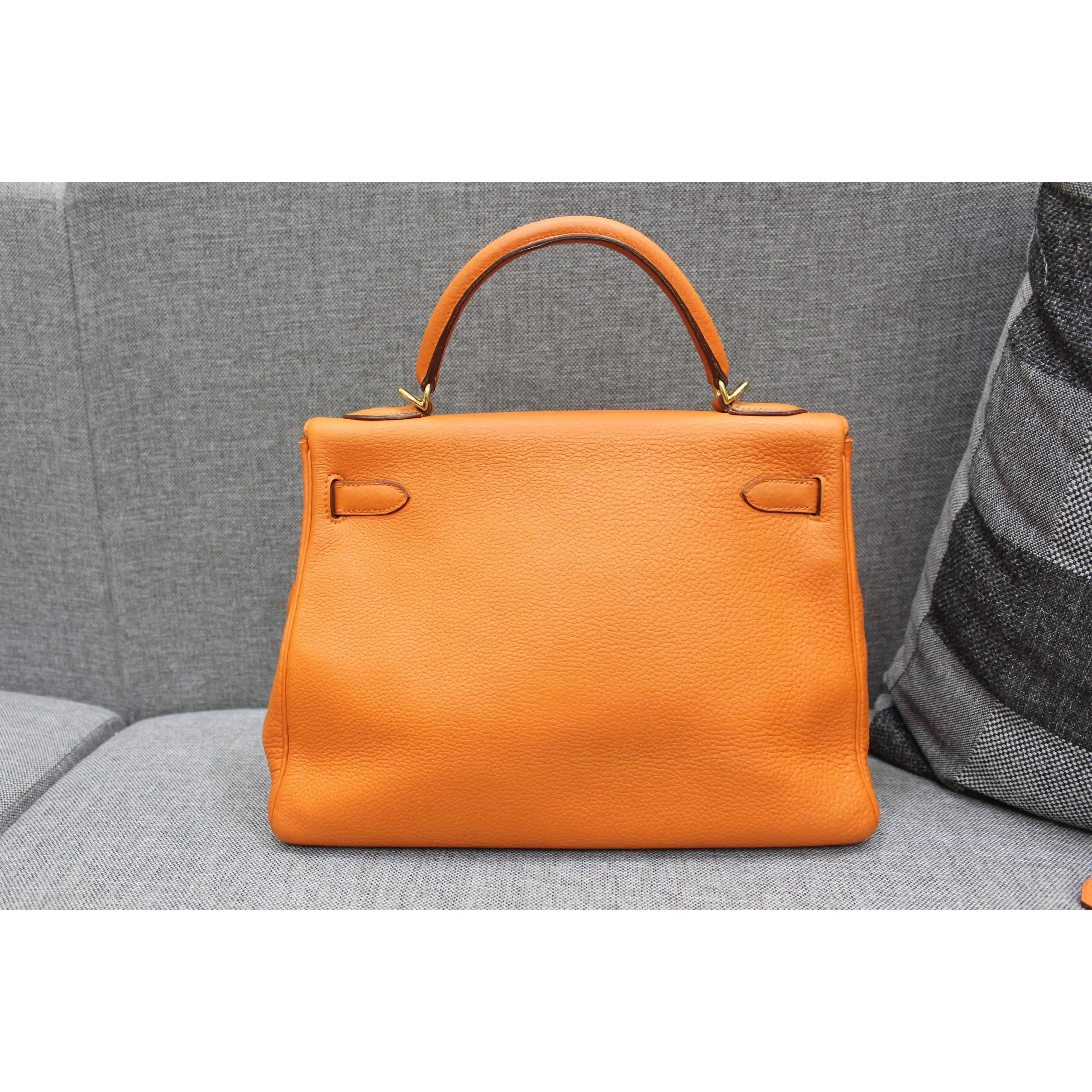 Hermes Kelly 32 Clemence Orange - Image 3