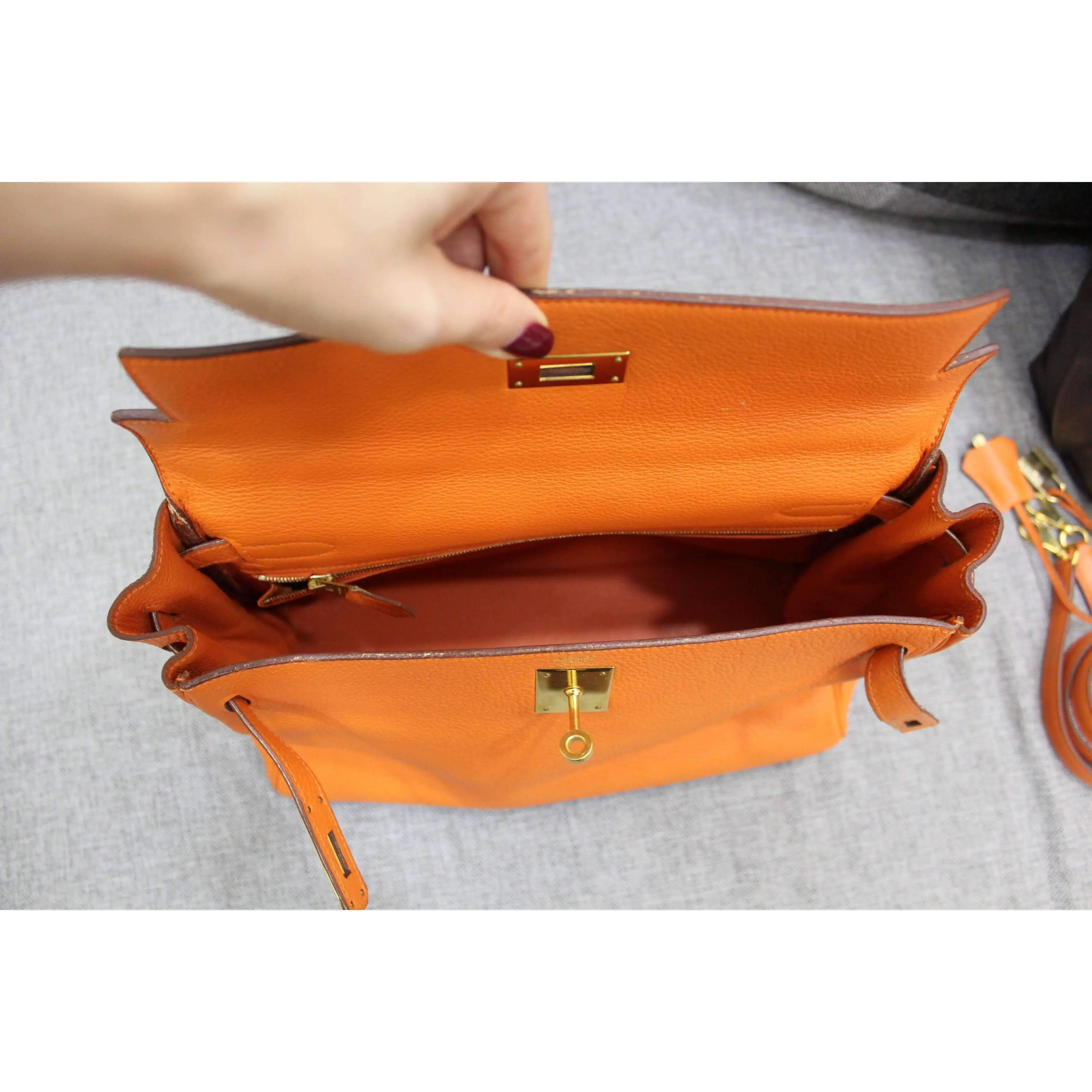 Hermes Kelly 32 Clemence Orange - Image 7