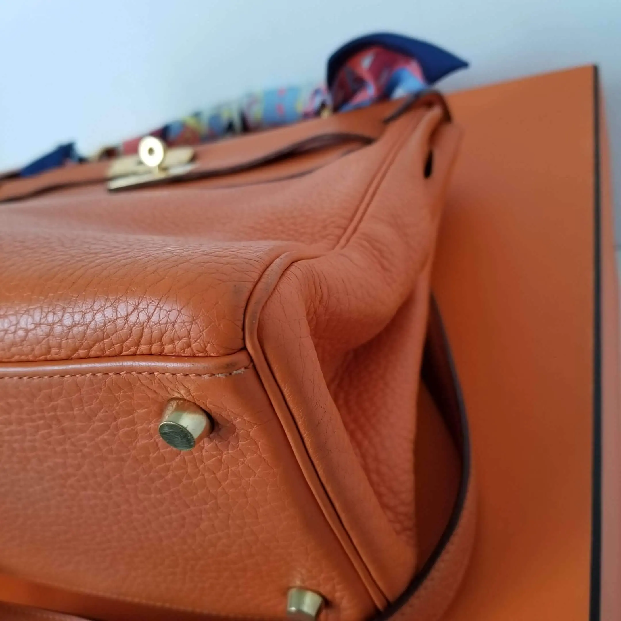 Hermes Kelly 32 Clemence Orange - Image 9