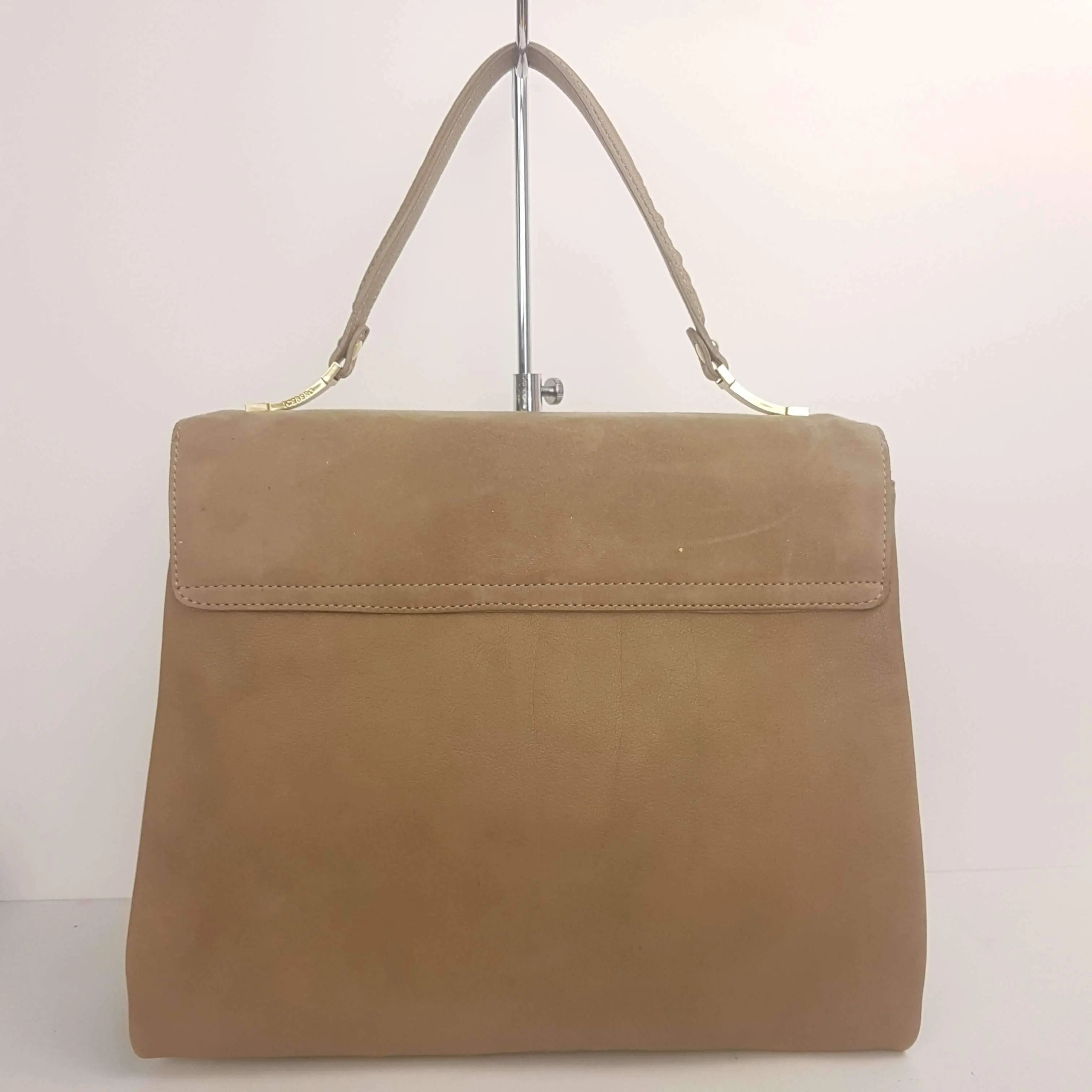 Iceberg Beige Leather Handbag with Chamois parts - Image 3