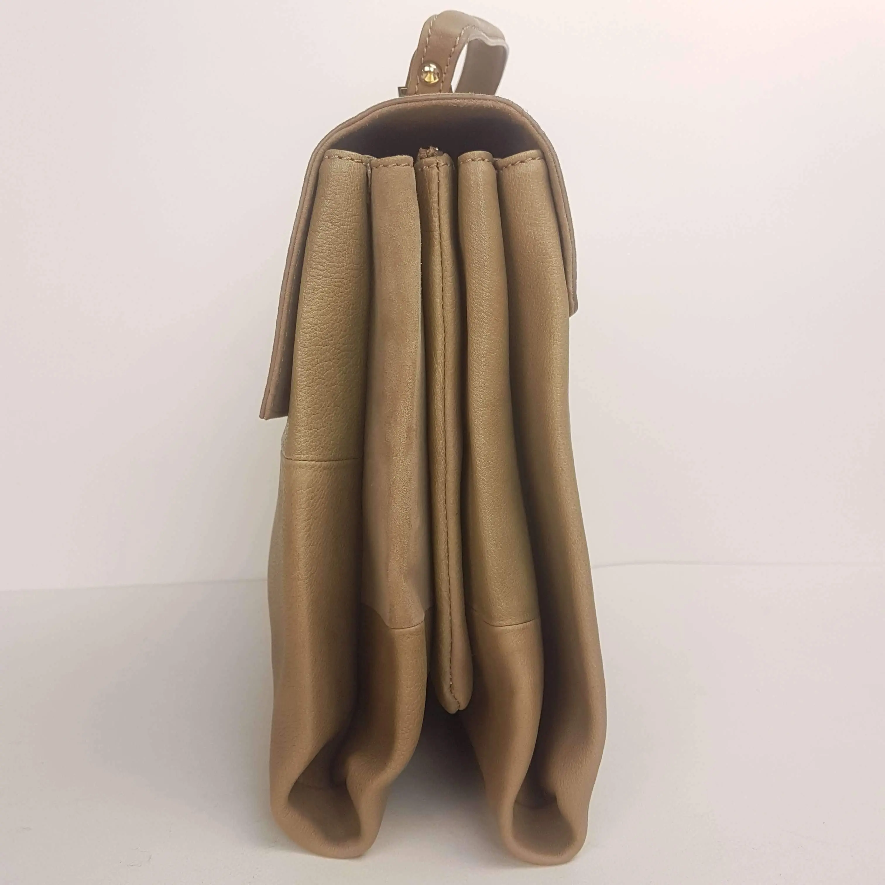 Iceberg Beige Leather Handbag with Chamois parts - Image 4