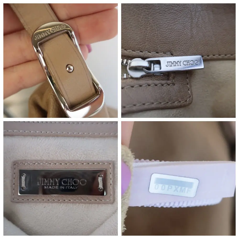 Jimmy Choo Beige Leather Large Biker Saddle Chain Crossbody Bag - Image 5