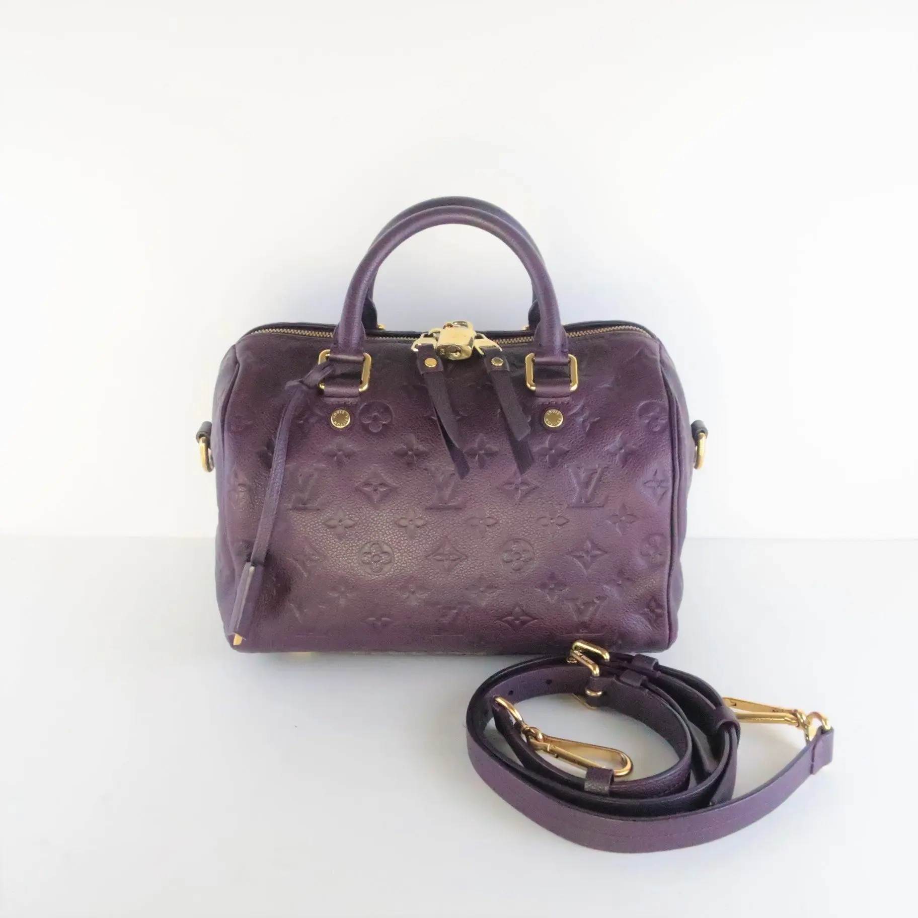 Louis Vuitton Aube/Violet Speedy Bandouliere 25 Empreinte Crossbody Bag - Image 13