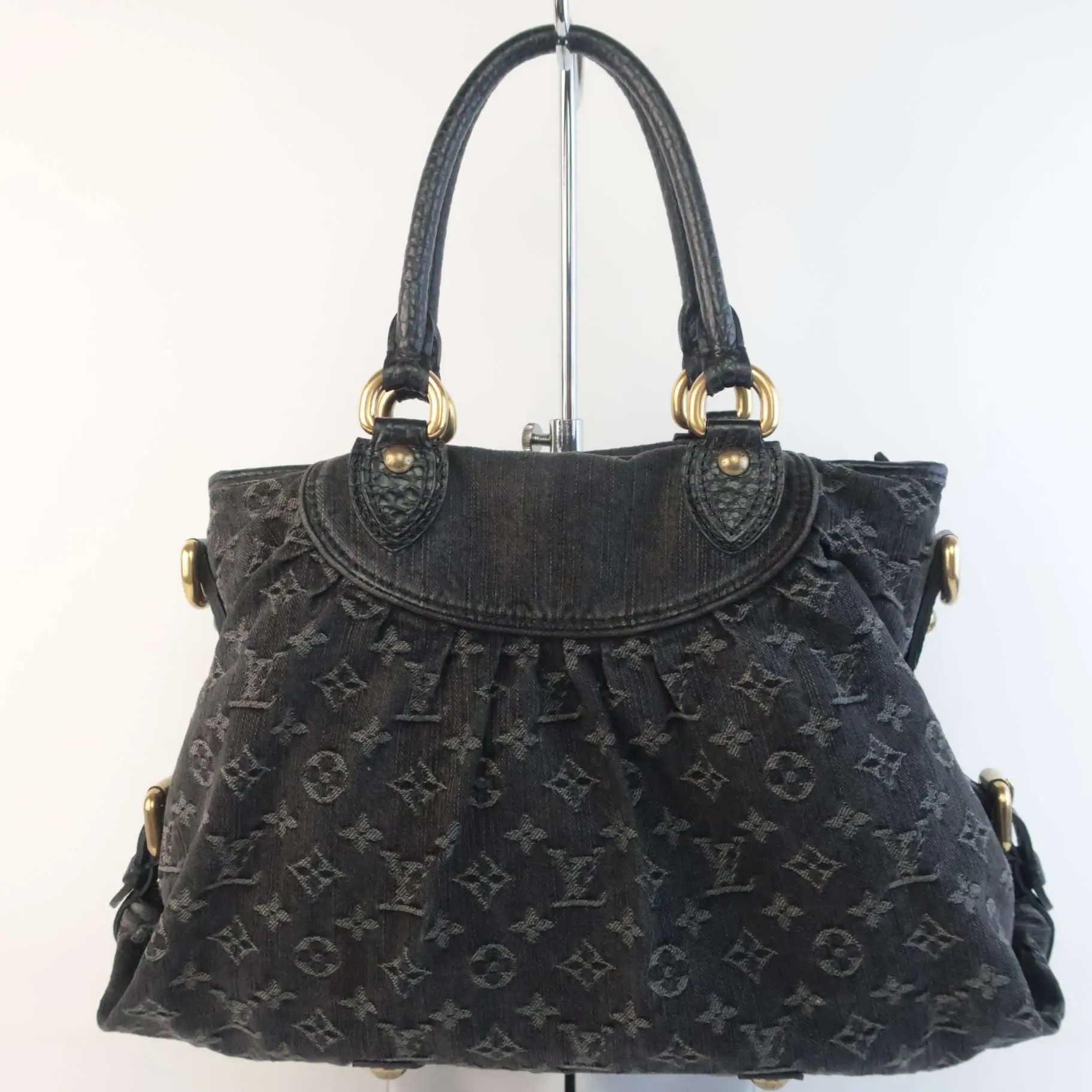 Louis Vuitton Black Denim Monogram Denim Neo Cabby MM Bag - Image 13
