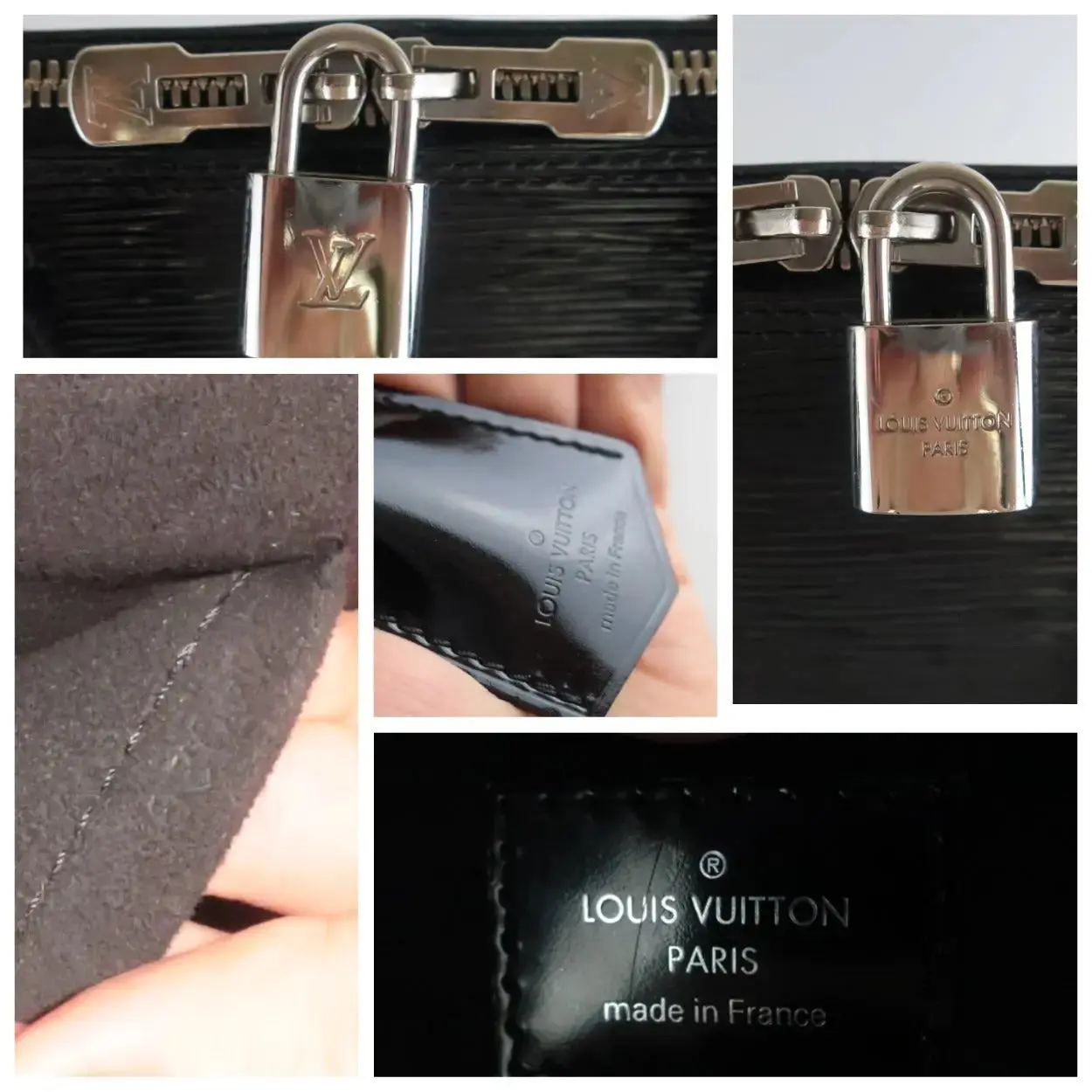 Louis Vuitton Black Epi Electric Leather Alma MM Bag (556) - Image 16
