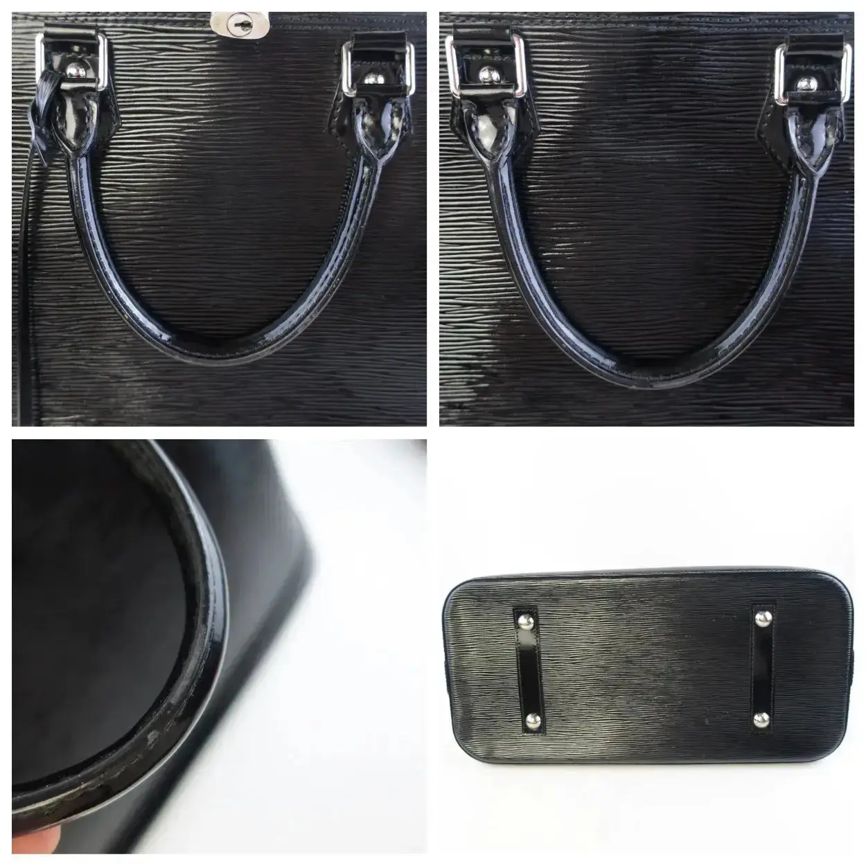 Louis Vuitton Black Epi Electric Leather Alma MM Bag (612) - Image 22