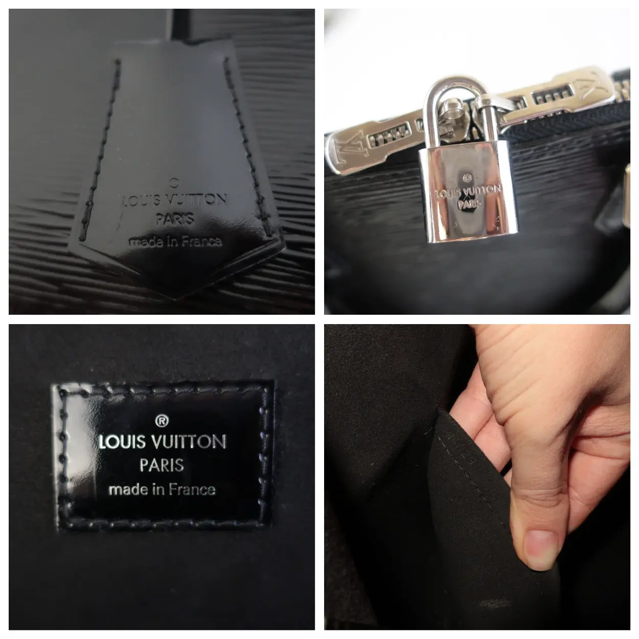 Louis Vuitton Black Epi Electric Leather Alma MM Bag (612) - Image 26