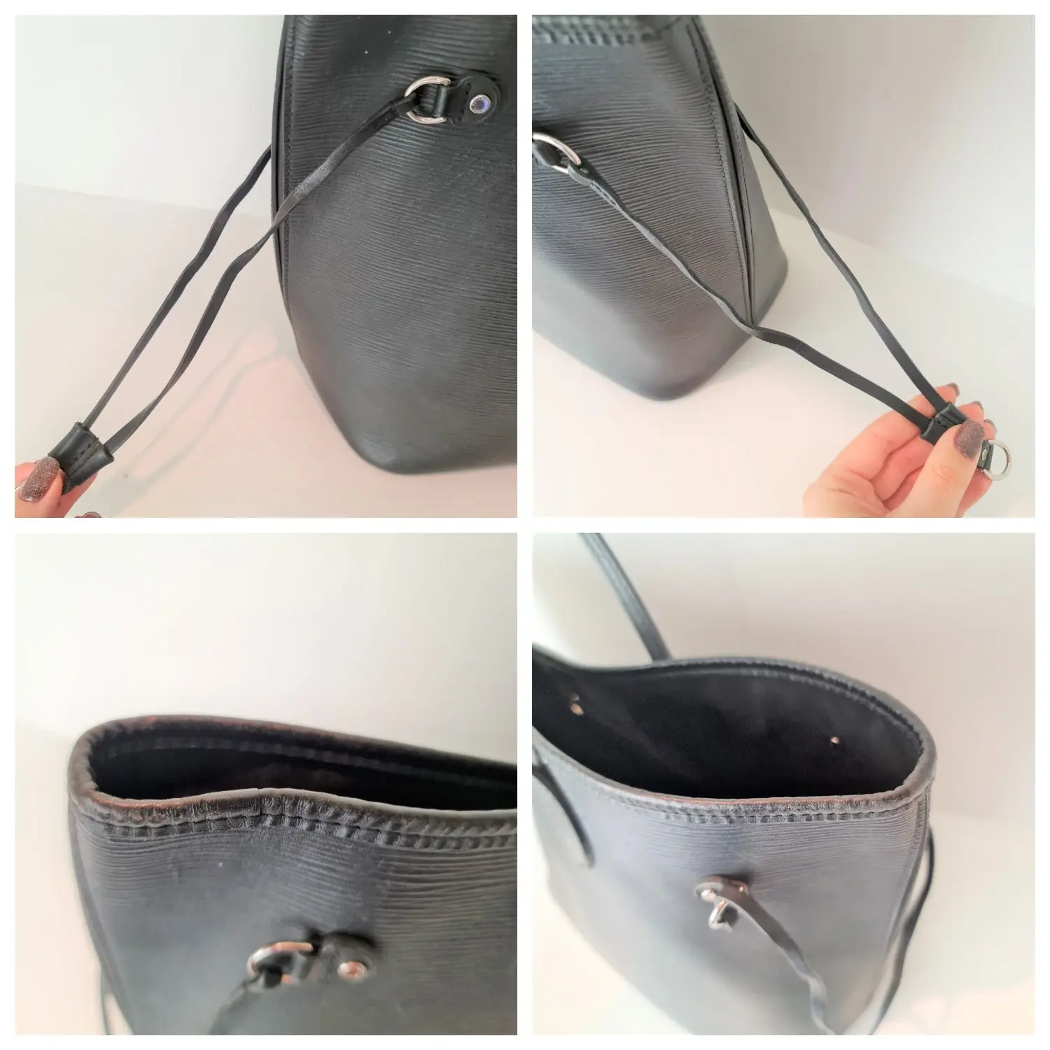 Louis Vuitton Black Epi Leather Neverfull MM Bag - Image 10