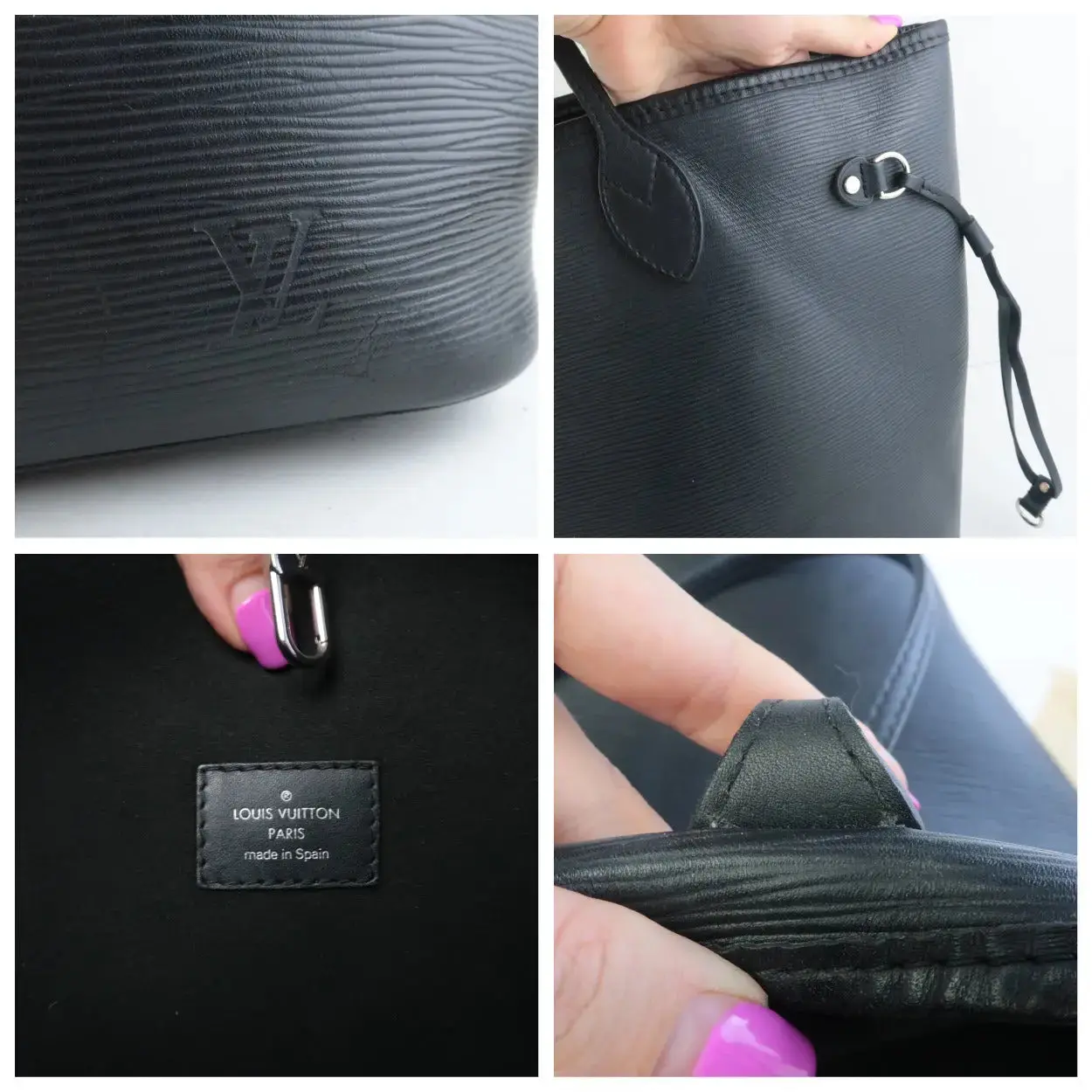 Louis Vuitton Black Epi Leather Neverfull MM Bag - Image 7