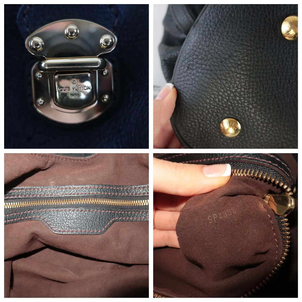 Louis Vuitton Black Leather Mahina Hobo L bag - Image 17