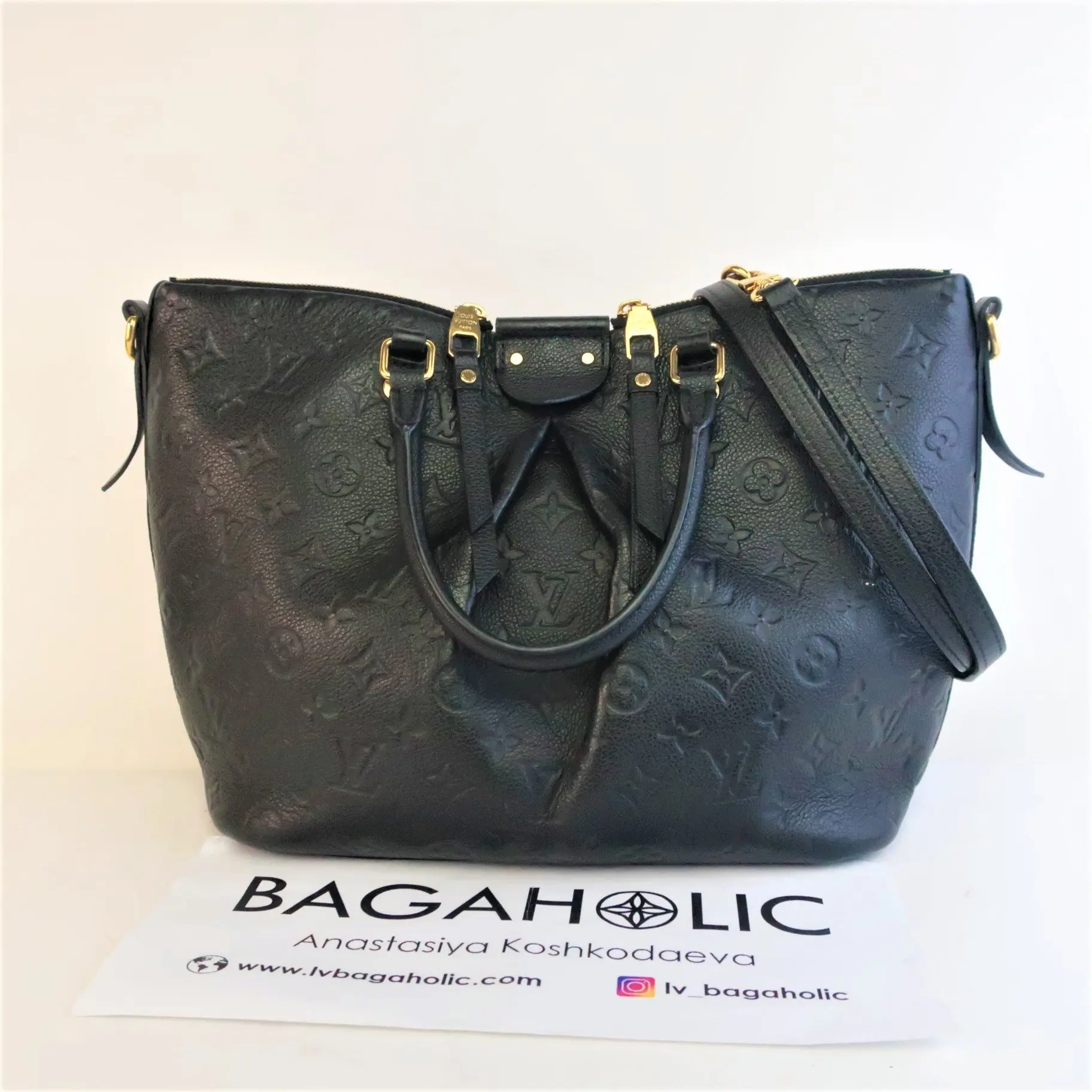 Louis Vuitton Black Leather Mazarine MM Bag - Image 3