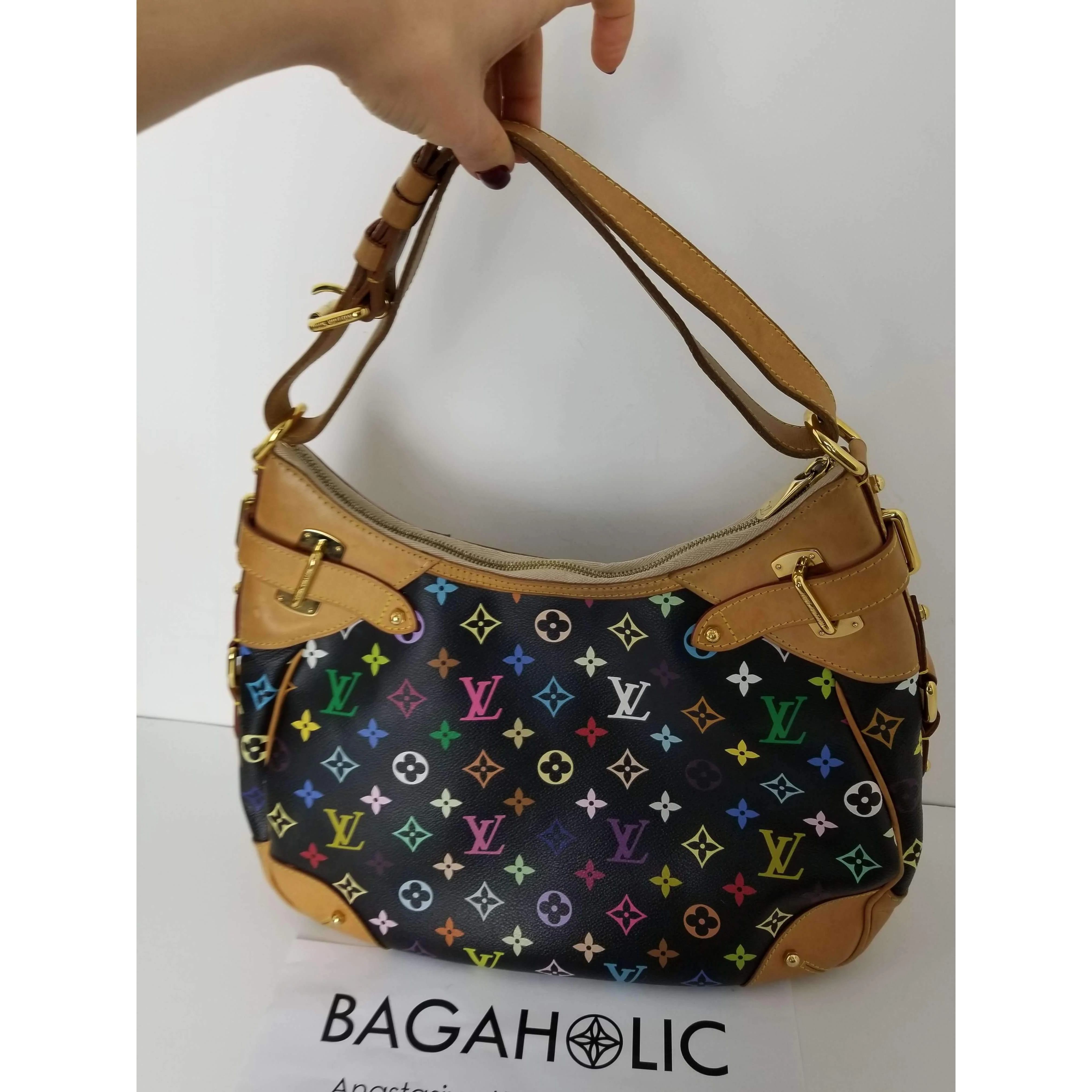 Louis Vuitton Black Monogram Multicolor Greta Bag - Image 26
