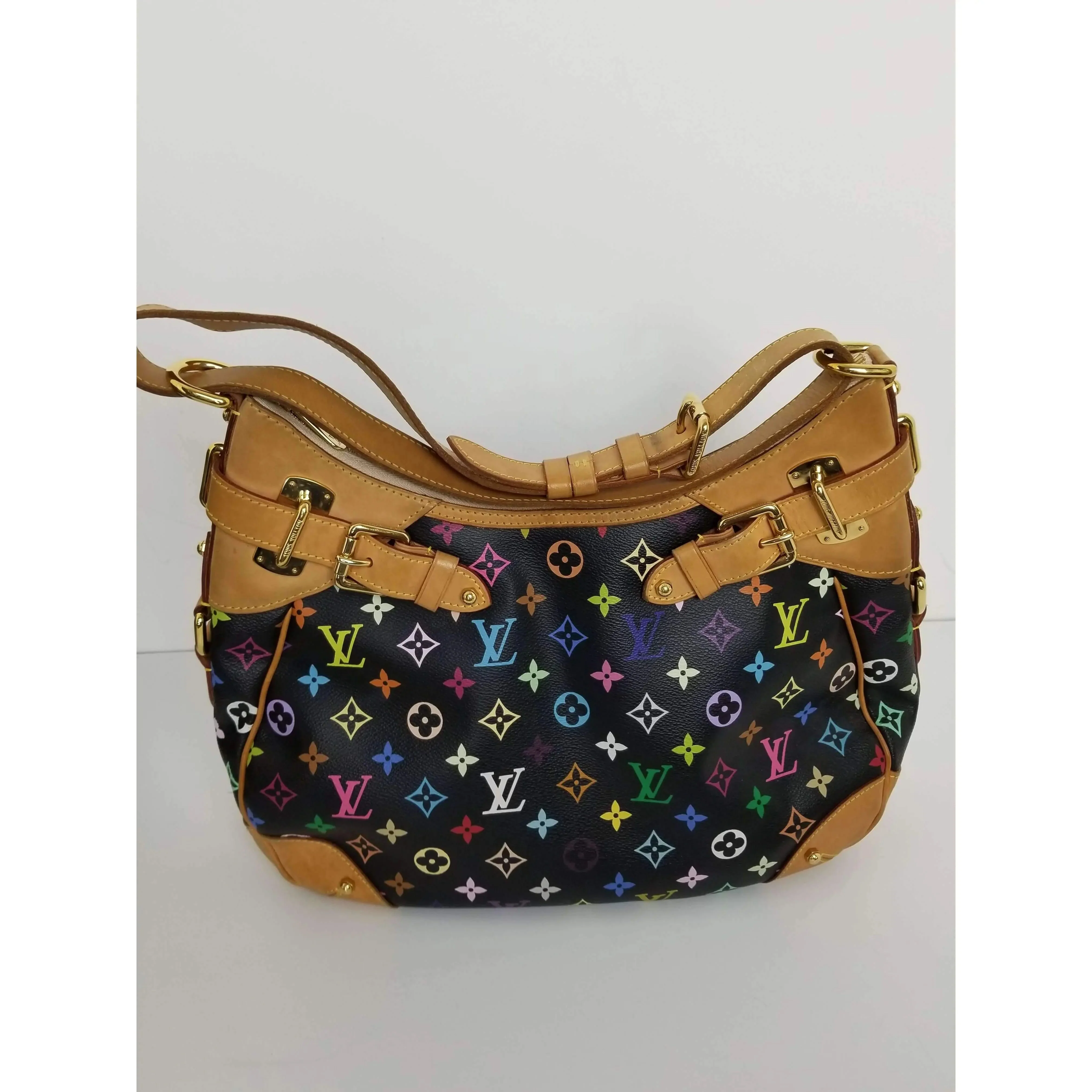 Louis Vuitton Black Monogram Multicolor Greta Bag - Image 7