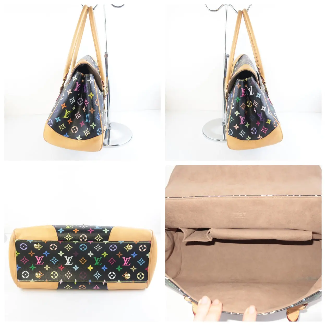 Louis Vuitton Black Monogram Multicolore Beverly GM Bag - Image 12
