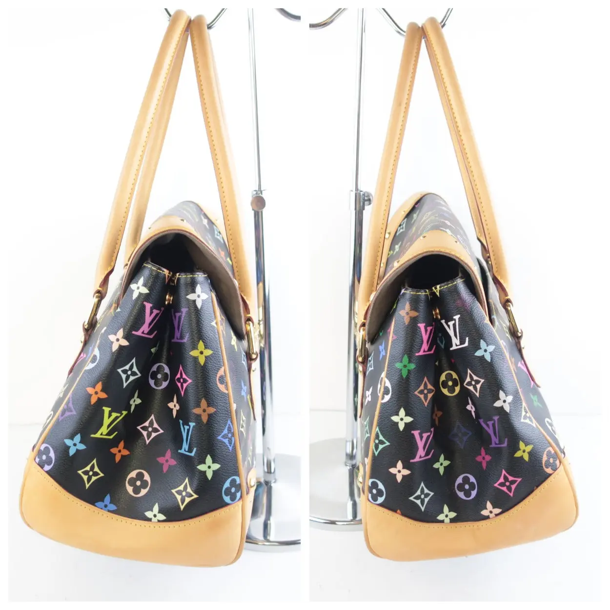 Louis Vuitton Black Monogram Multicolore Beverly GM Bag - Image 5