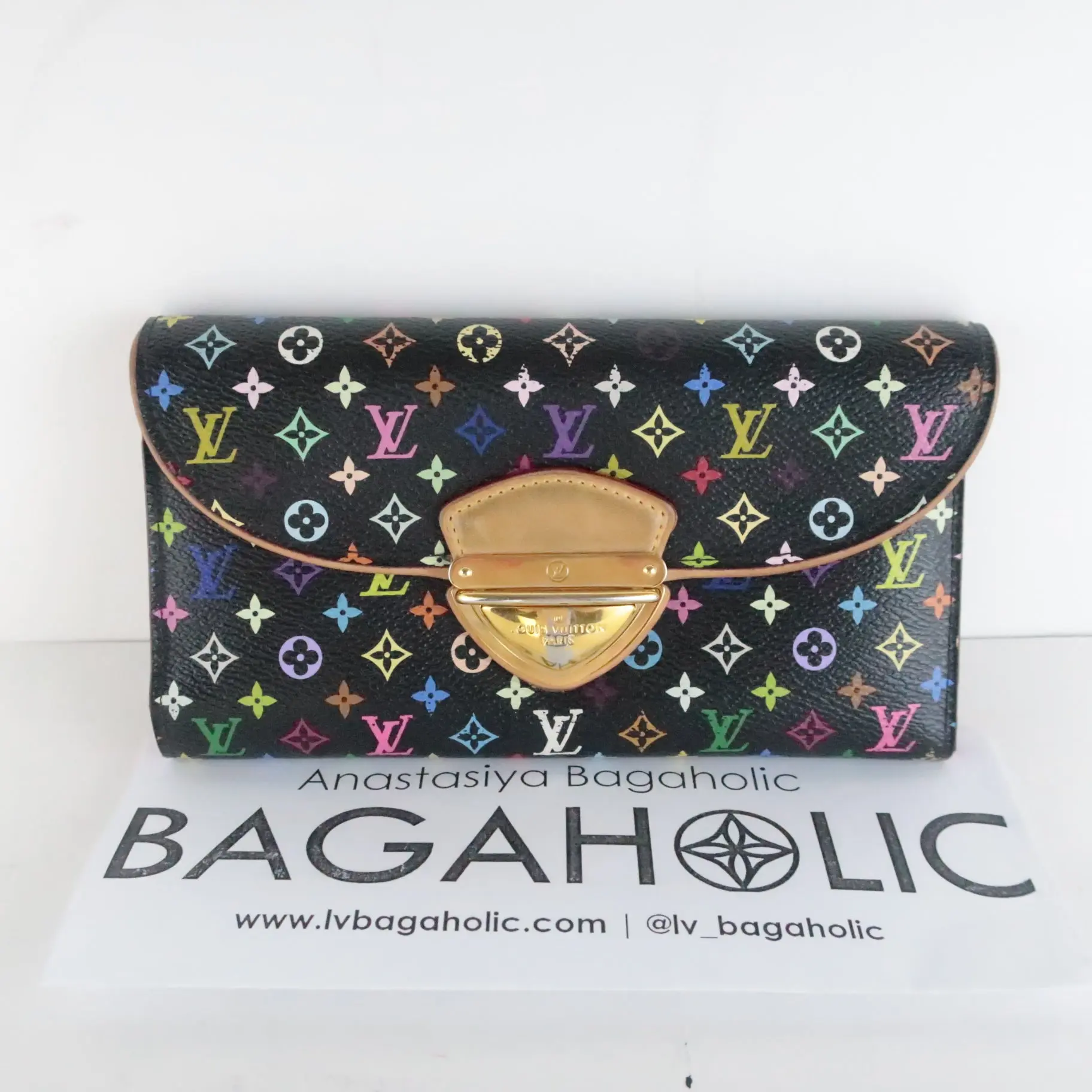Louis Vuitton Black Monogram Multicolore Eugenie Wallet - Image 2