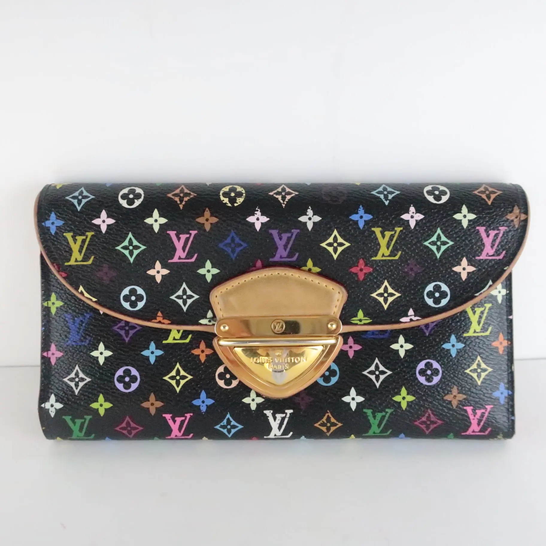 Louis Vuitton Black Monogram Multicolore Eugenie Wallet - Image 3