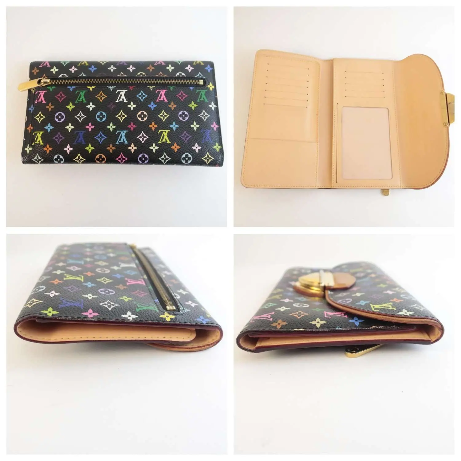 Louis Vuitton Black Monogram Multicolore Eugenie Wallet - Image 4