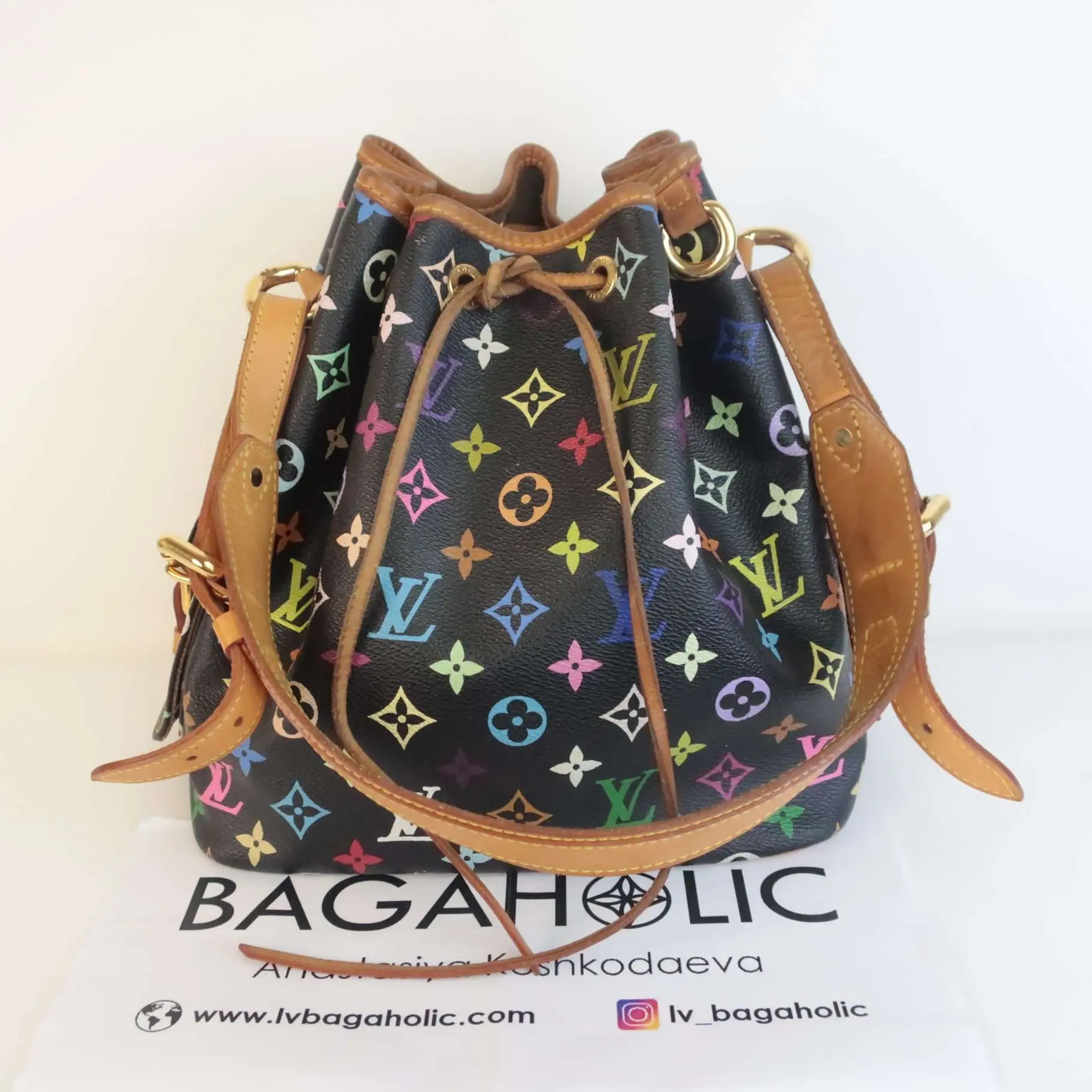 Louis Vuitton Black Monogram Multicolore Petit Noe - Image 3