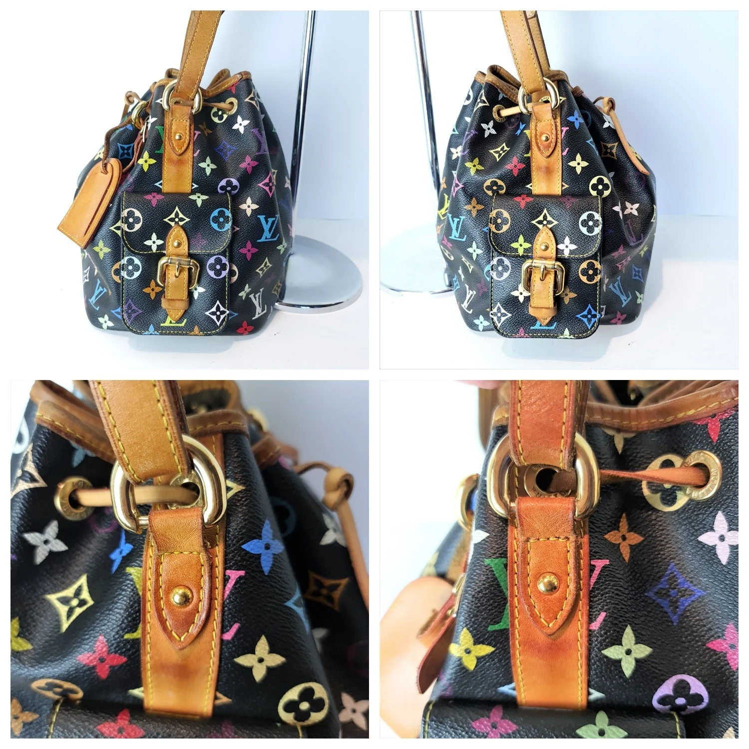 Louis Vuitton Noir Multicolore Petit Noe Bag - Image 9