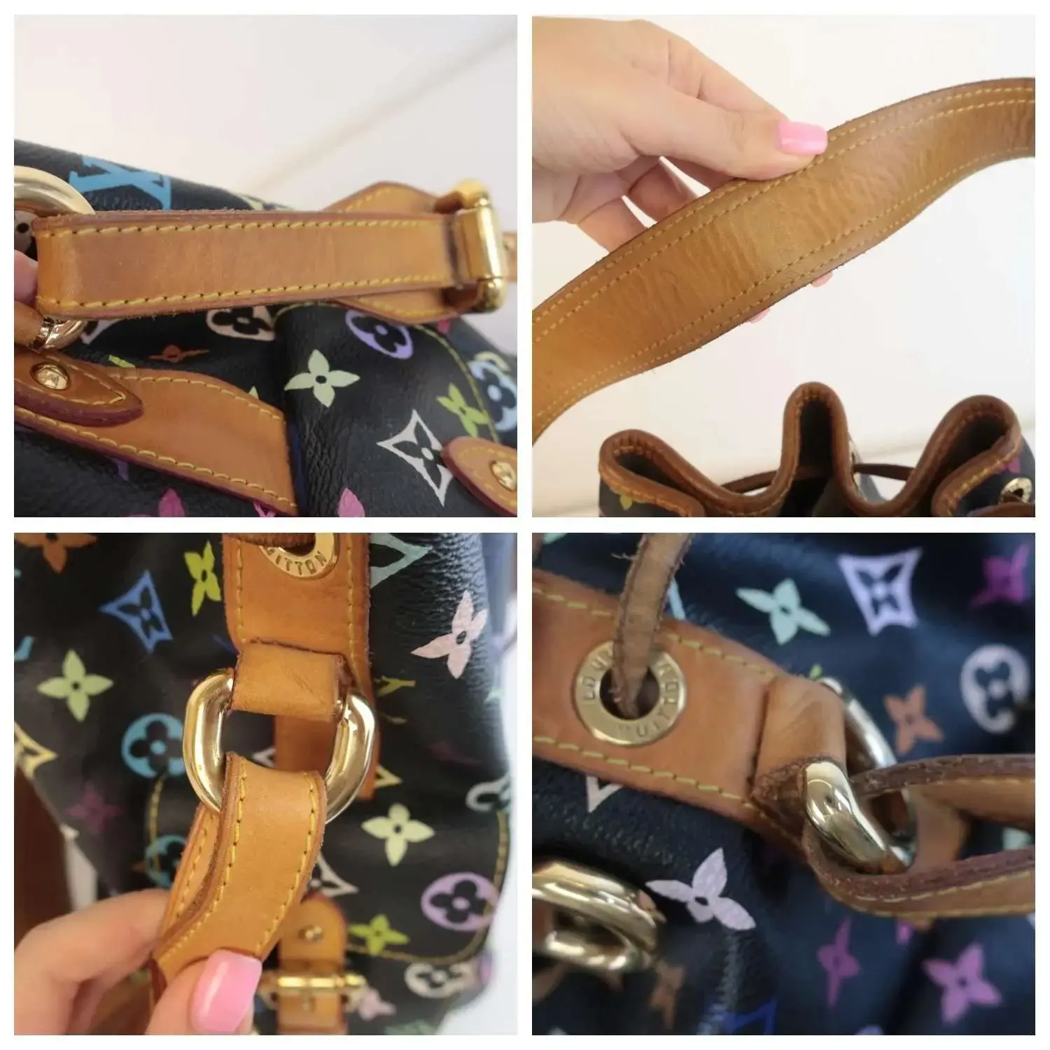 Louis Vuitton Black Monogram Multicolore Petit Noe - Image 8
