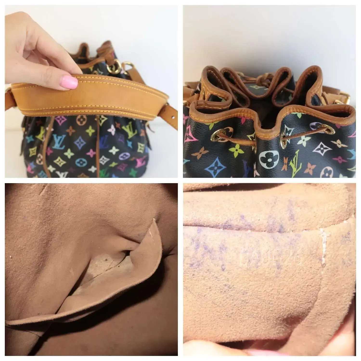 Louis Vuitton Black Monogram Multicolore Petit Noe - Image 9