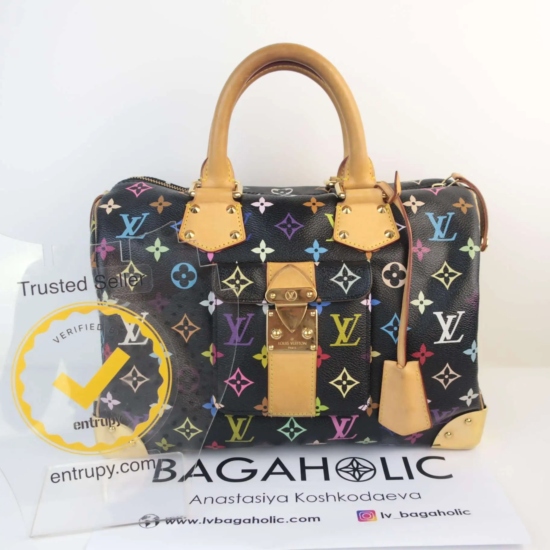Louis Vuitton Black Multicolore Speedy 30 Bag - Image 2