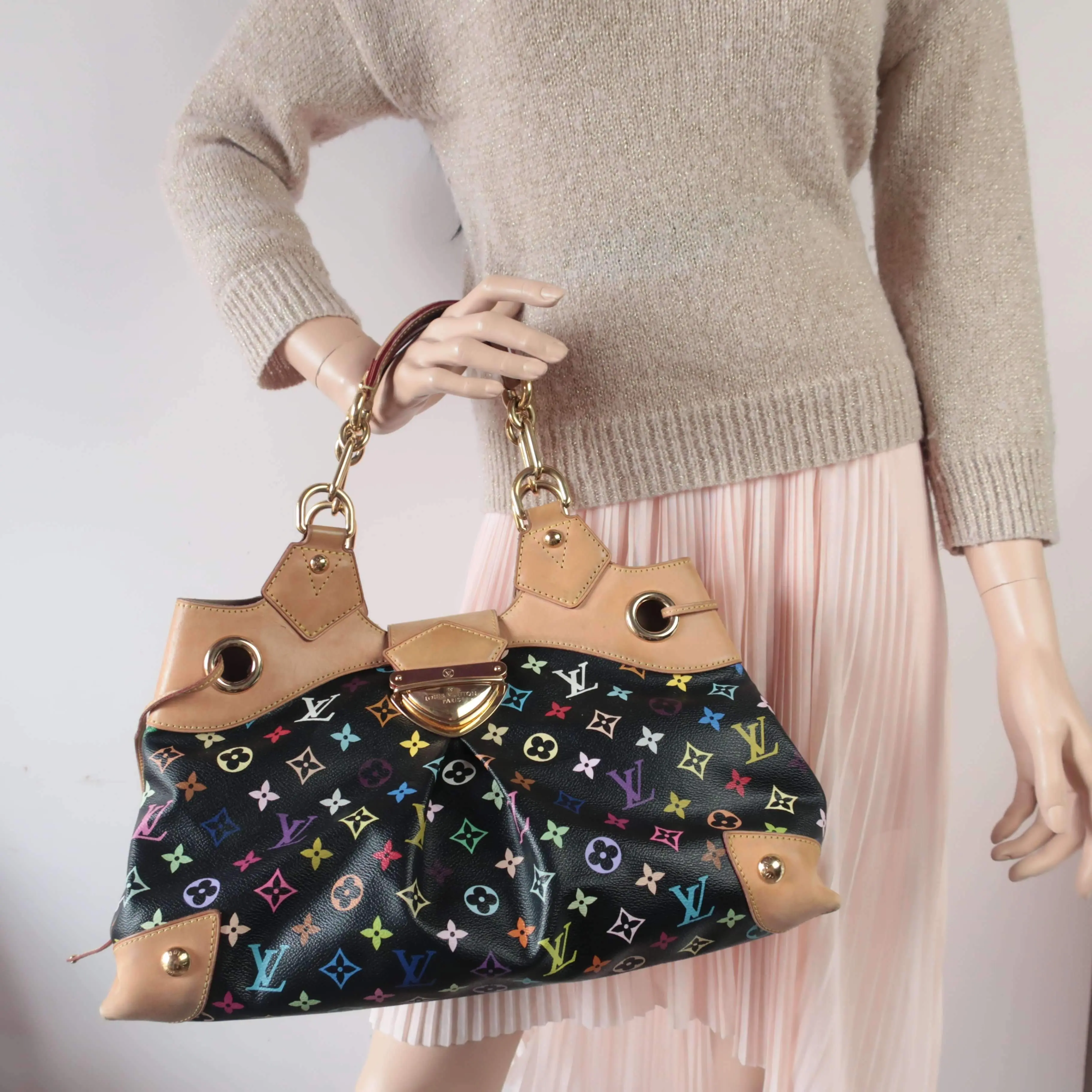 Louis Vuitton Black Monogram Multicolore Ursula Bag - Image 2