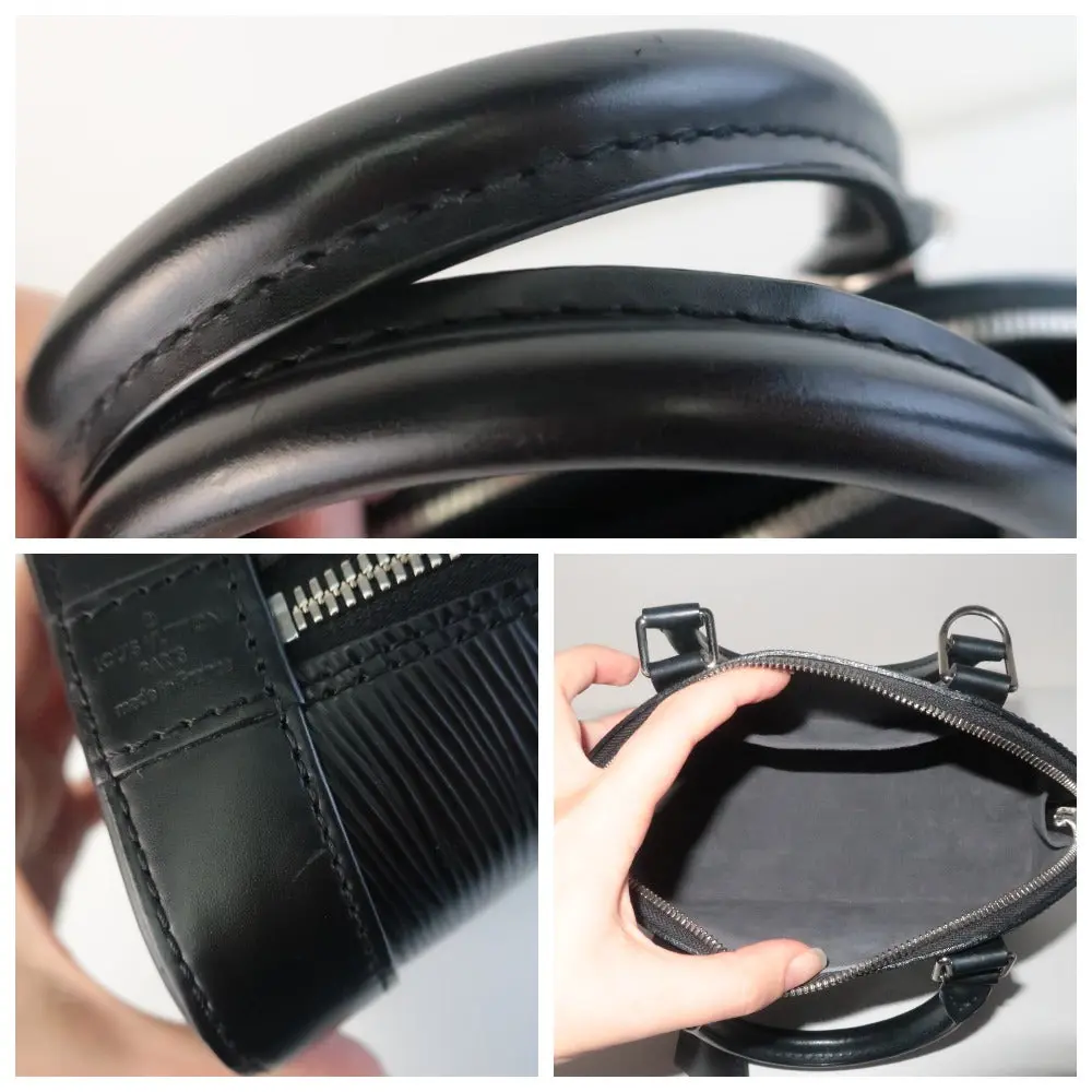 Louis Vuitton Black Noir Epi Alma BB Crossbody Bag - Image 9
