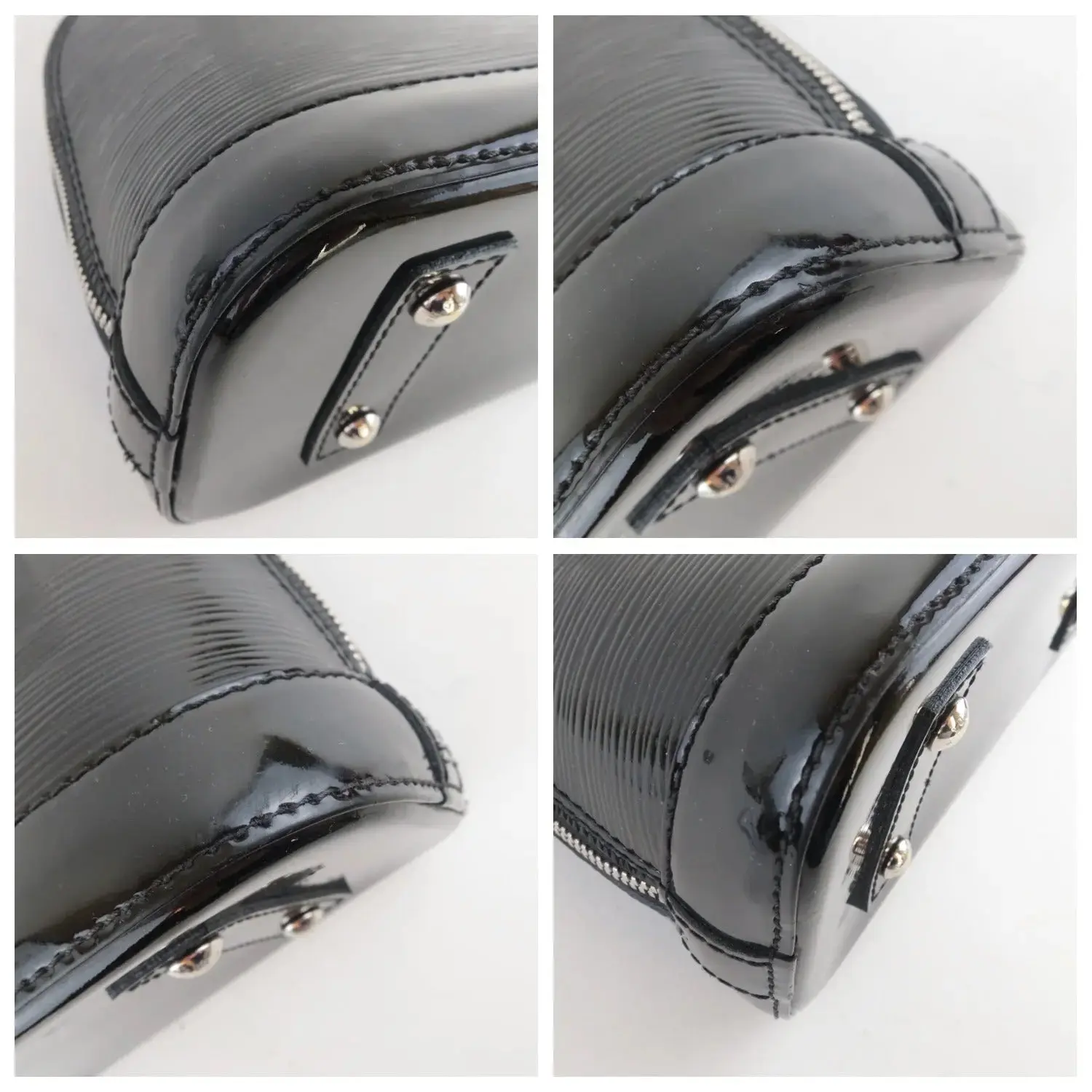 Louis Vuitton Black Noir Epi Electric Alma BB Bag - Image 8