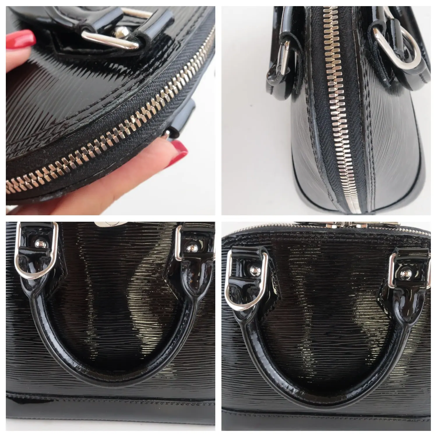 Louis Vuitton Black Noir Epi Electric Alma BB Bag - Image 9