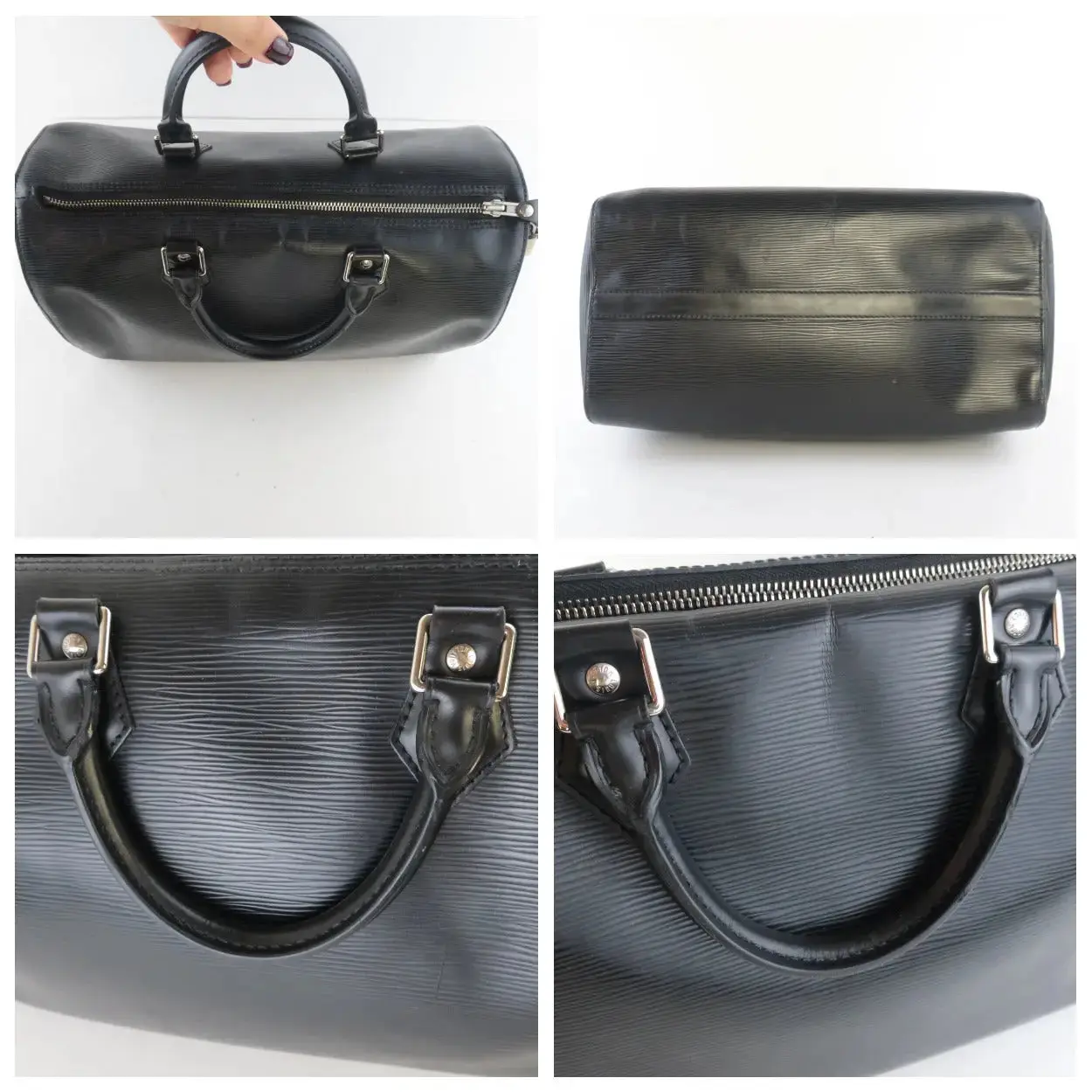 Louis Vuitton Black Epi Vintage Speedy 35 Bag - Image 10