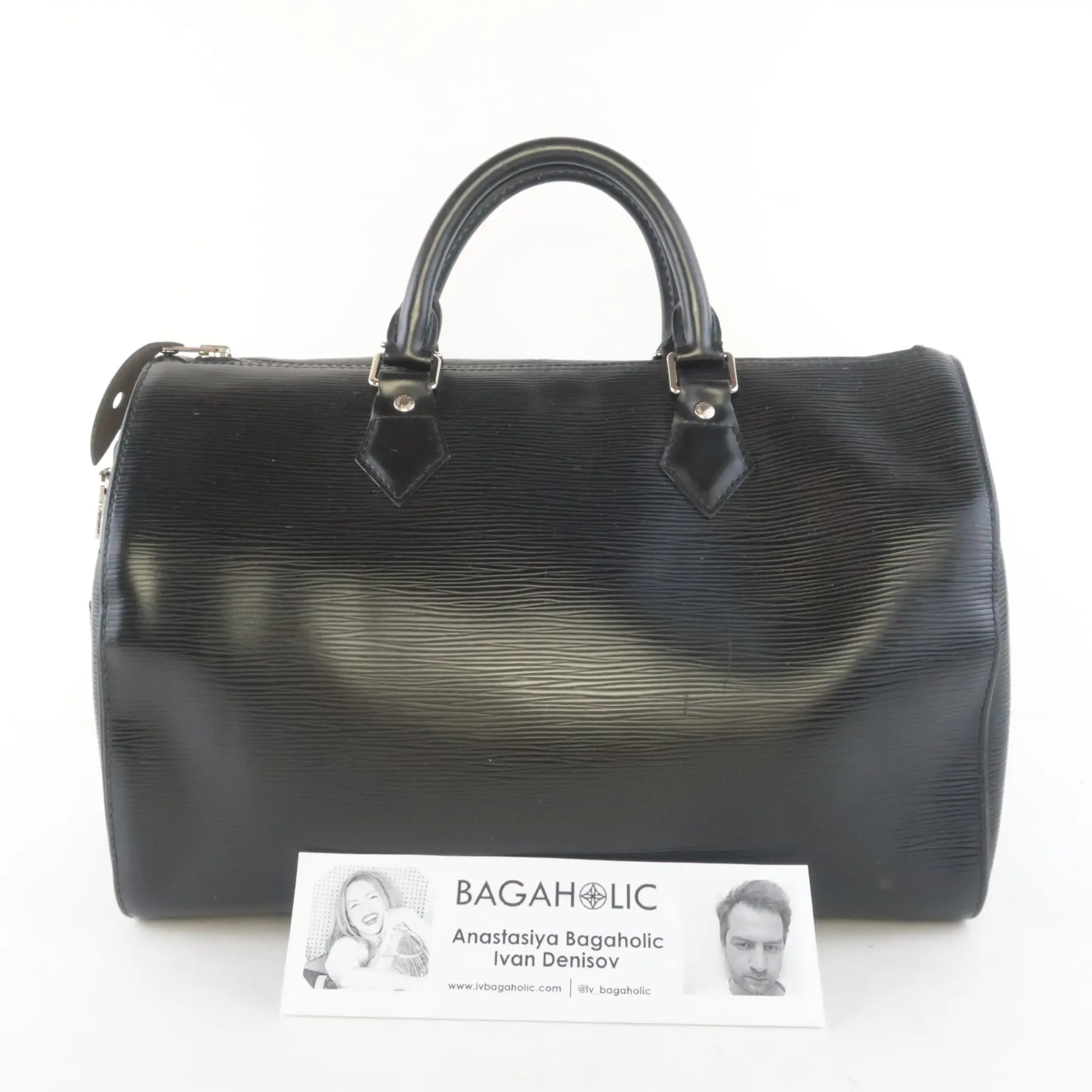 Louis Vuitton Black Epi Vintage Speedy 35 Bag - Image 3
