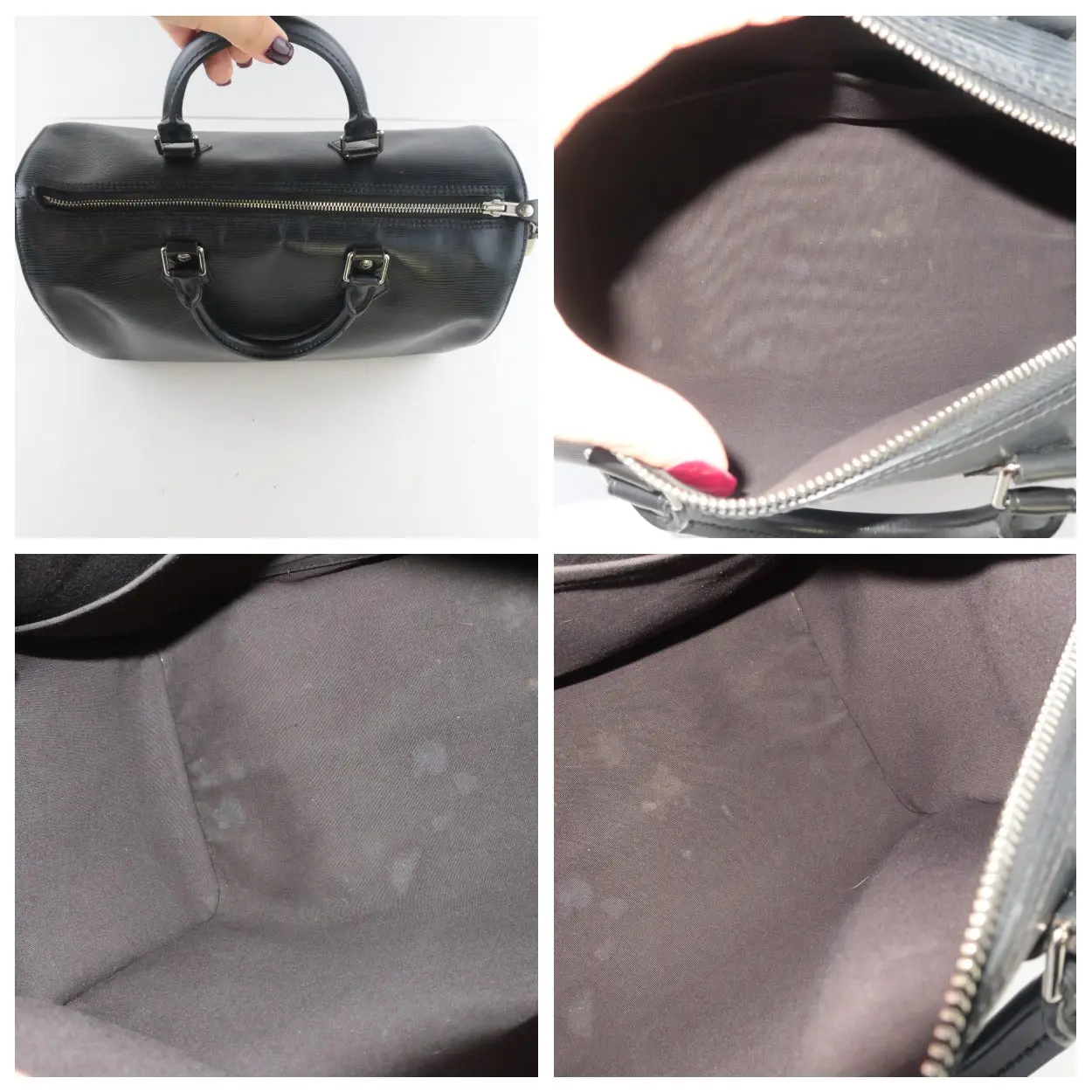 Louis Vuitton Black Epi Vintage Speedy 35 Bag - Image 6