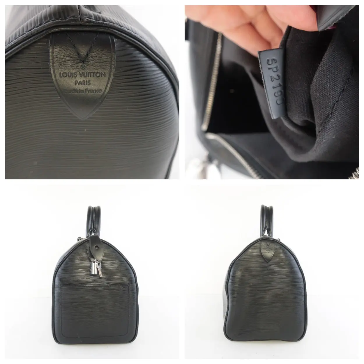 Louis Vuitton Black Epi Vintage Speedy 35 Bag - Image 7