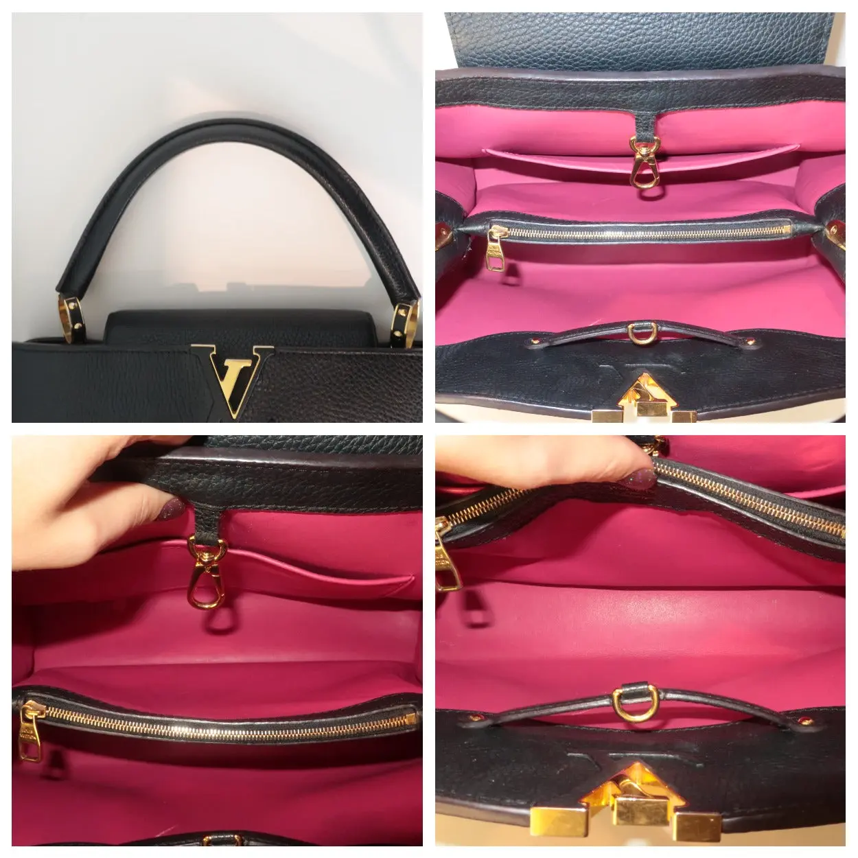 Louis Vuitton Noir Taurillion Leather Capucines MM Bag - Image 10