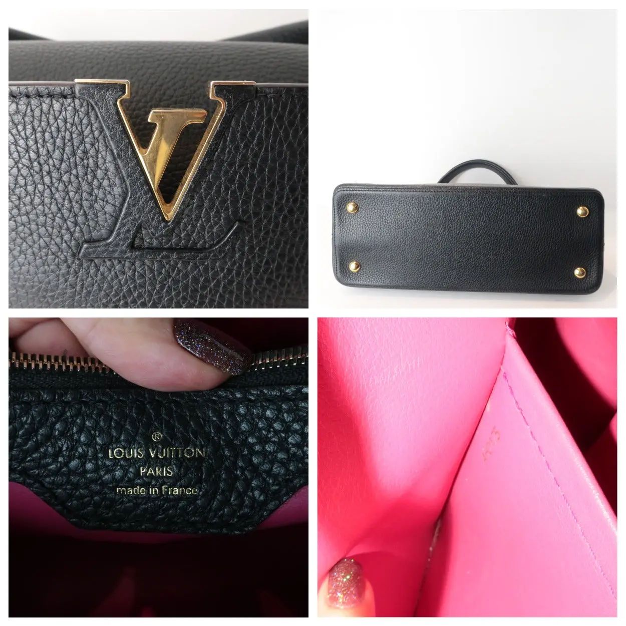 Louis Vuitton Noir Taurillion Leather Capucines MM Bag - Image 18