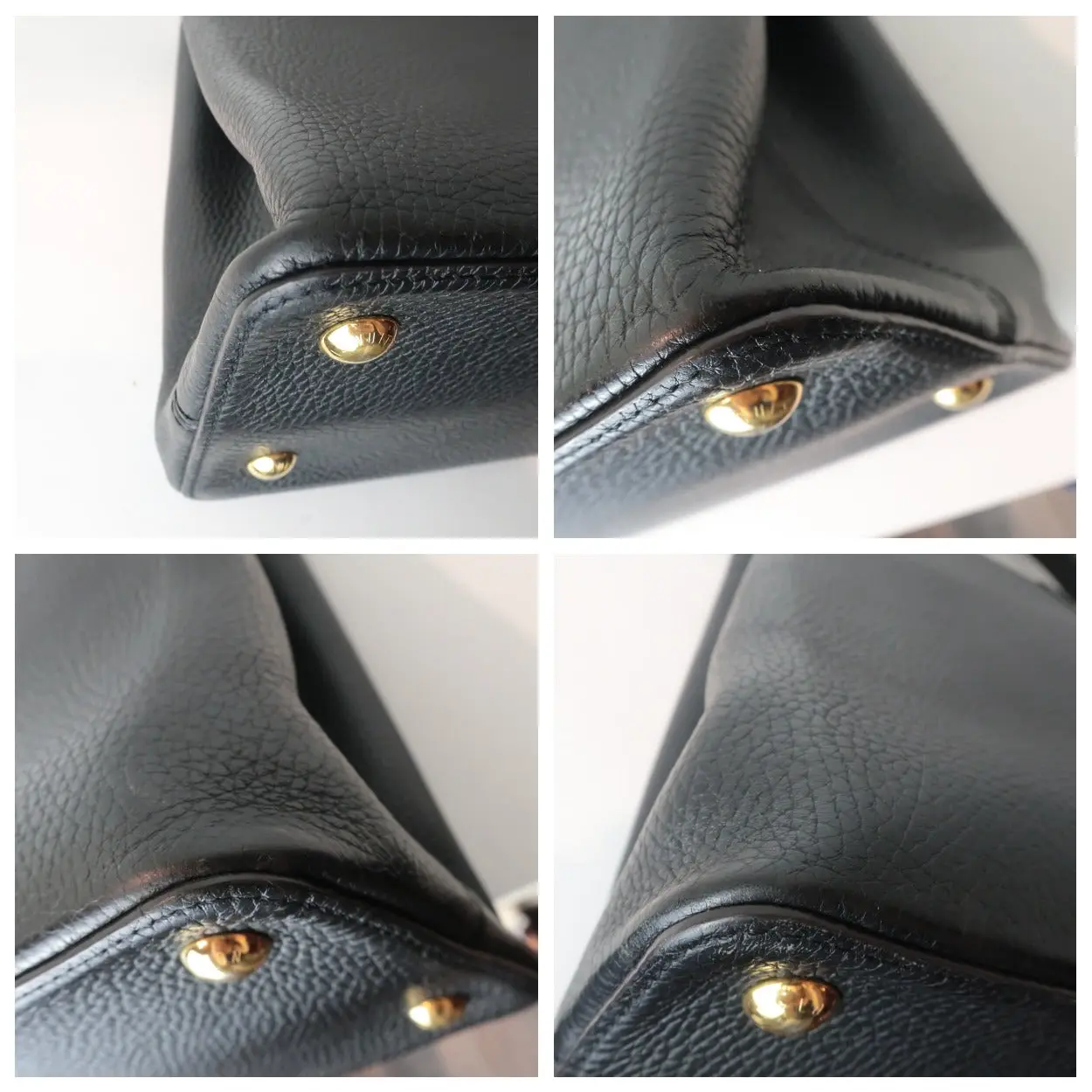 Louis Vuitton Noir Taurillion Leather Capucines MM Bag - Image 9