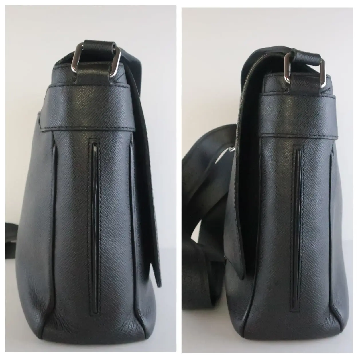 Louis Vuitton Black Taiga Roman MM Messenger Crossbody Bag - Image 10