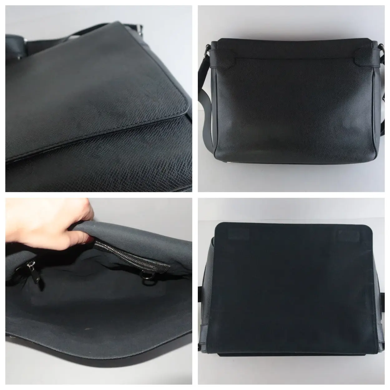 Louis Vuitton Black Taiga Roman MM Messenger Crossbody Bag - Image 9