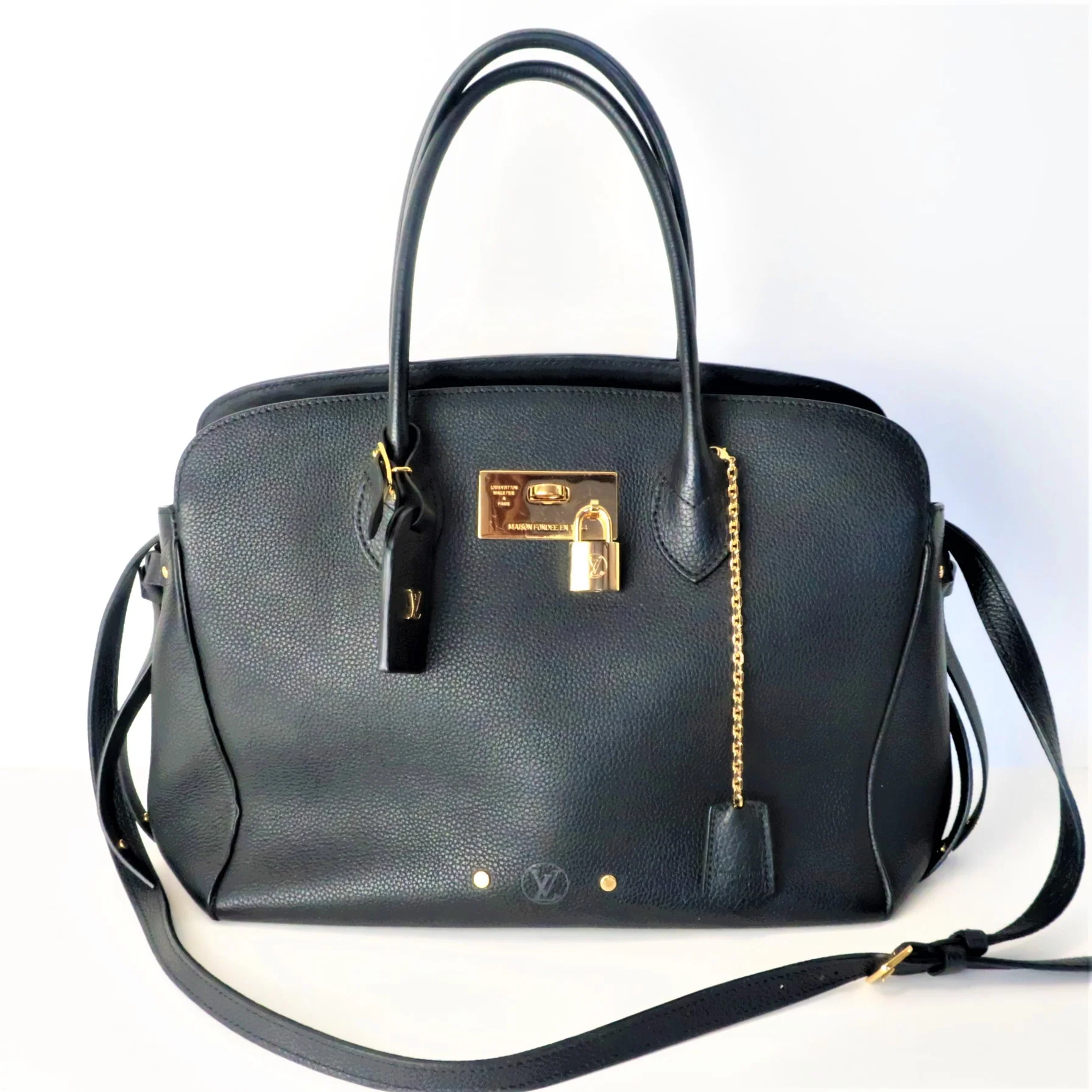 Louis Vuitton Black Taurillion Leather Milla MM Bag - Image 3