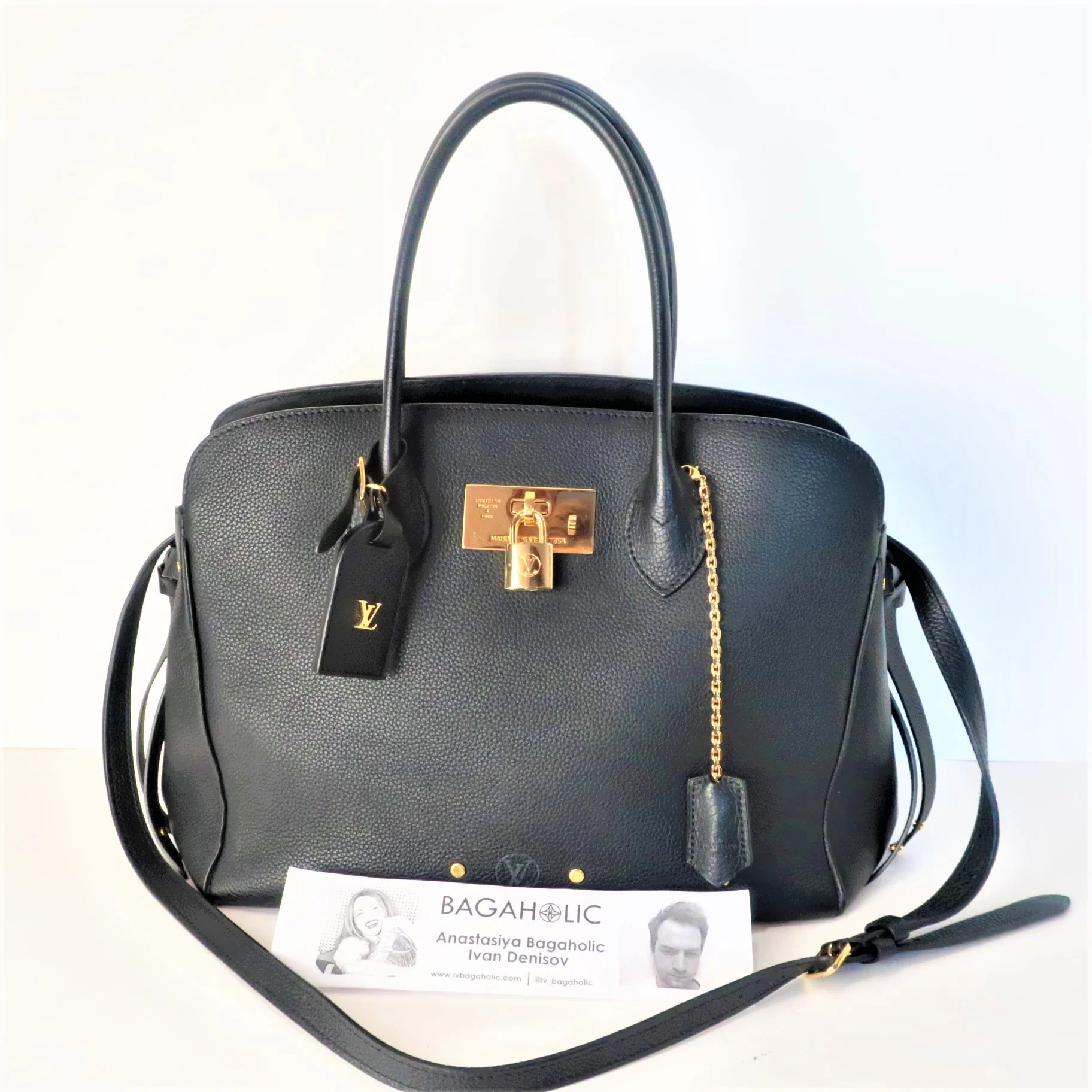 Louis Vuitton Black Taurillion Leather Milla MM Bag - Image 4