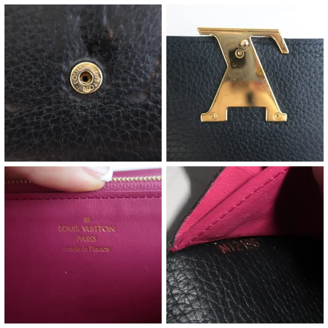 Louis Vuitton Black Taurillon Leather Capucines Bag Wallet - Image 8