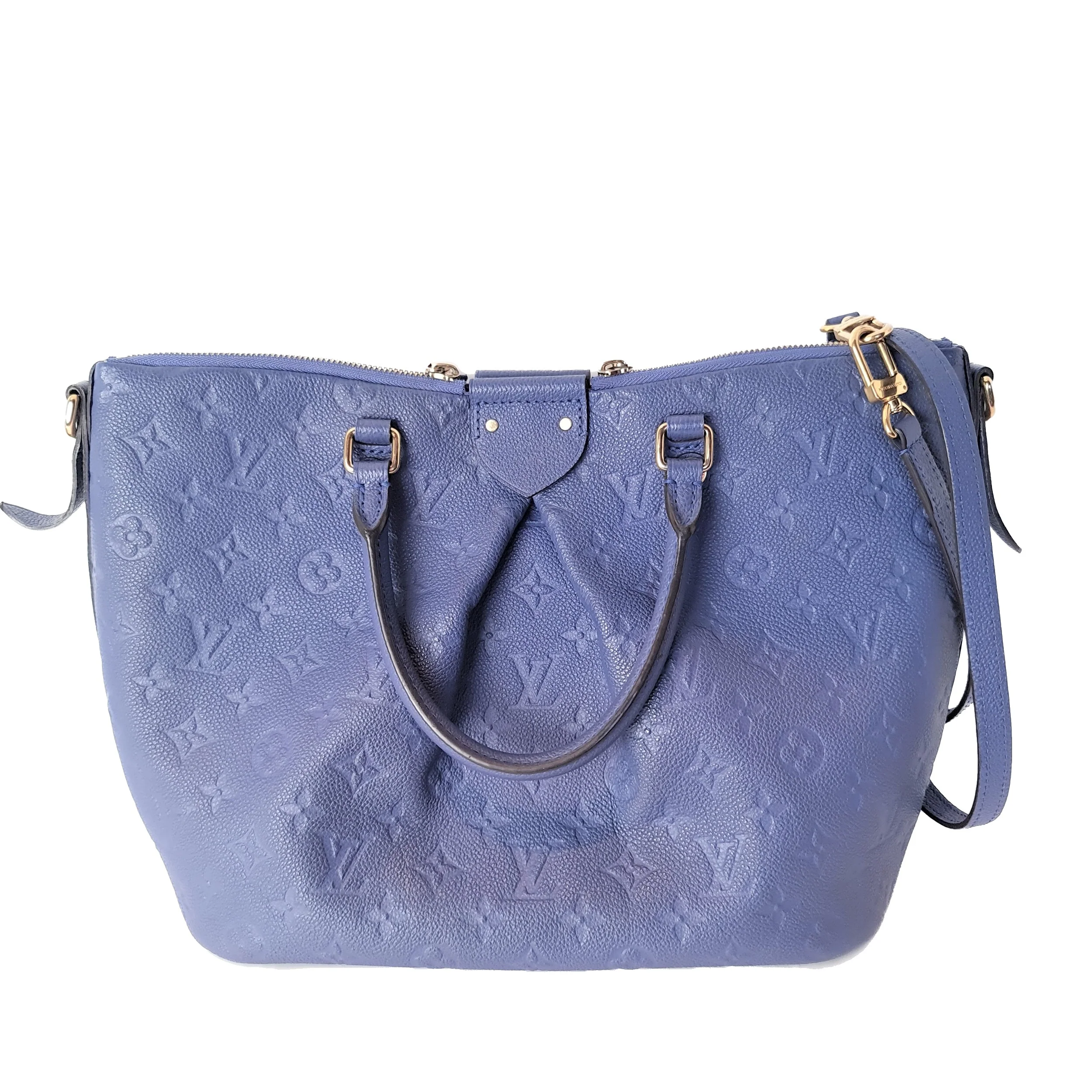 Louis Vuitton Blue Empreinte Leather Mazarine MM Bag - Image 4