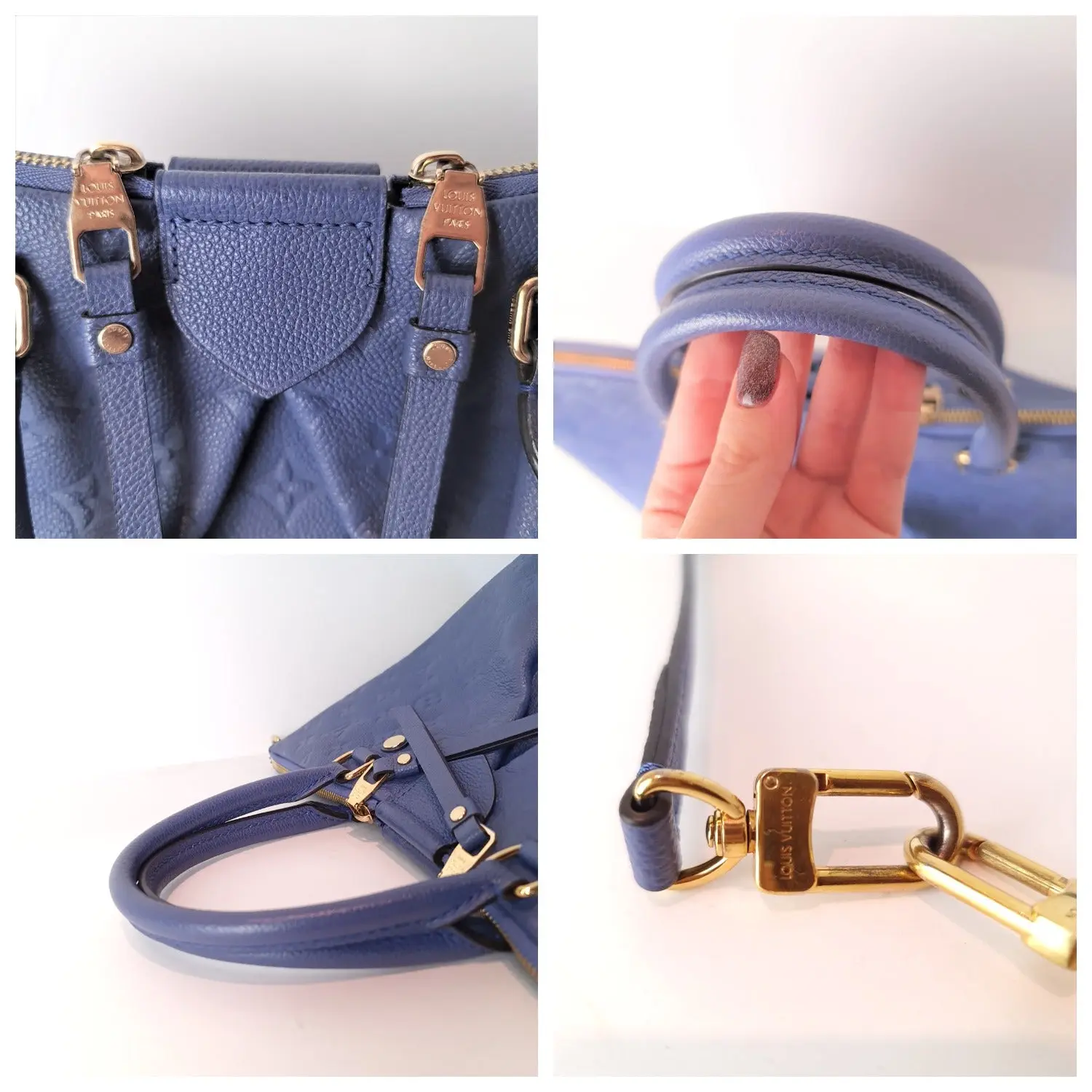Louis Vuitton Blue Empreinte Leather Mazarine MM Bag - Image 9