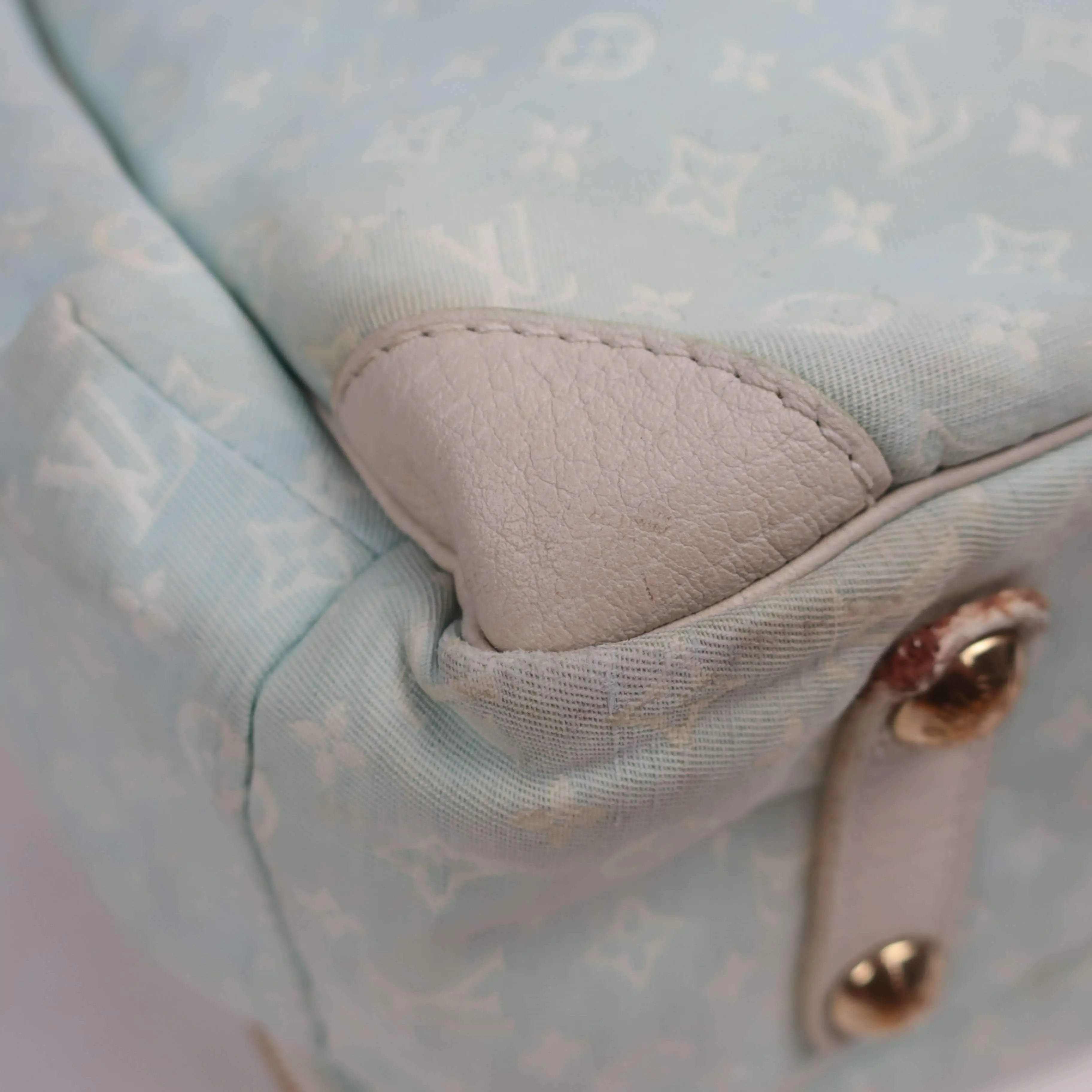 Louis Vuitton Blue Monogram Mini Lin Diaper Bag with diaper board - Image 12