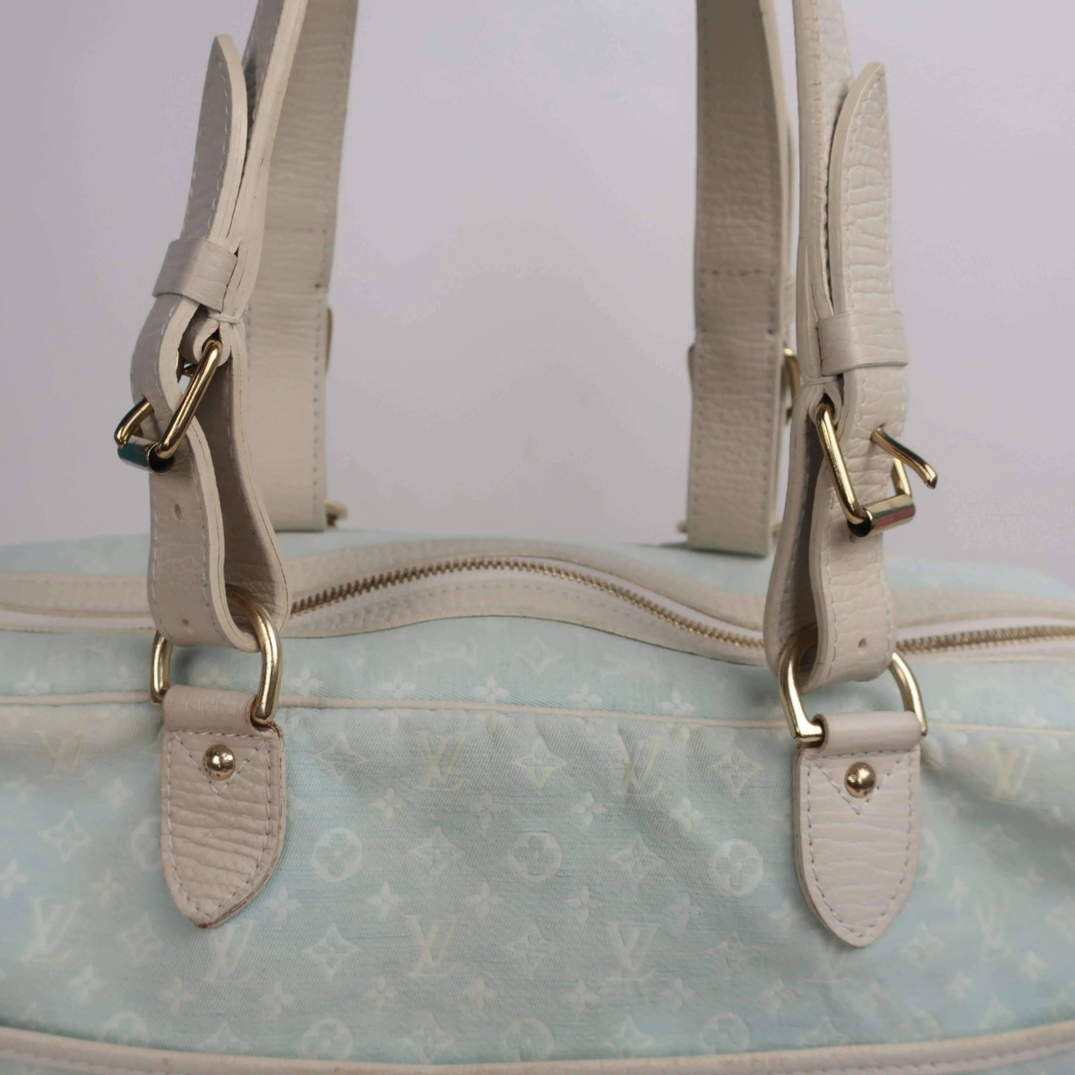 Louis Vuitton Blue Monogram Mini Lin Diaper Bag with diaper board - Image 18