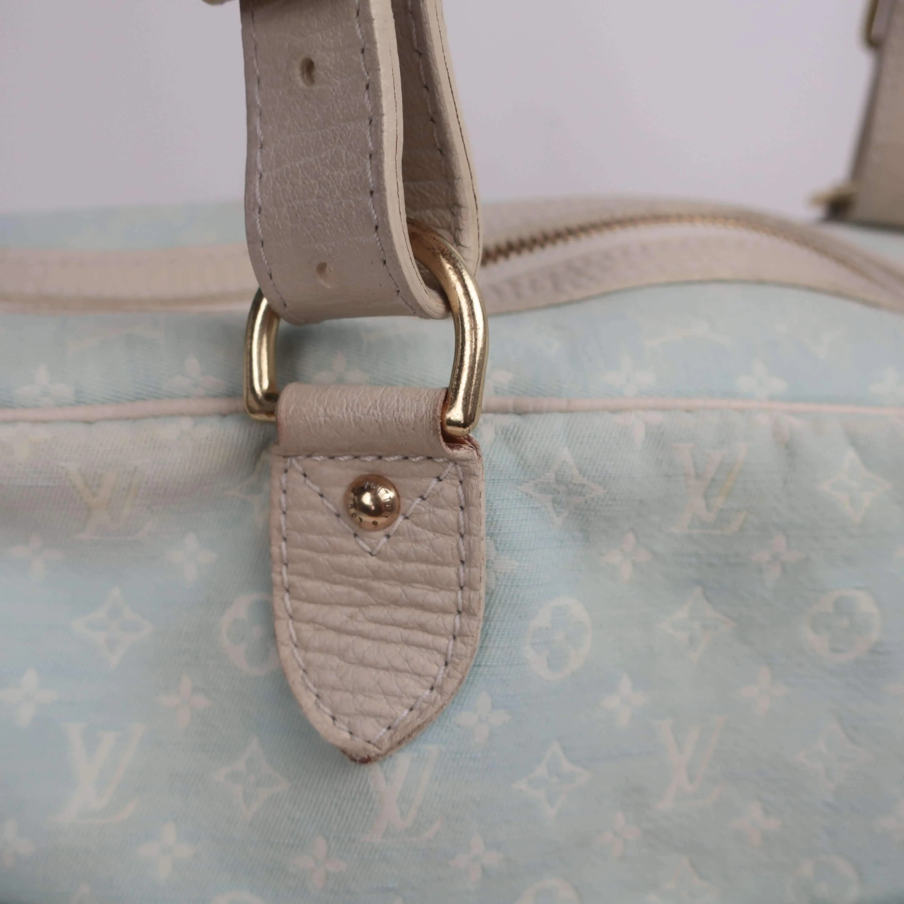 Louis Vuitton Blue Monogram Mini Lin Diaper Bag with diaper board - Image 19