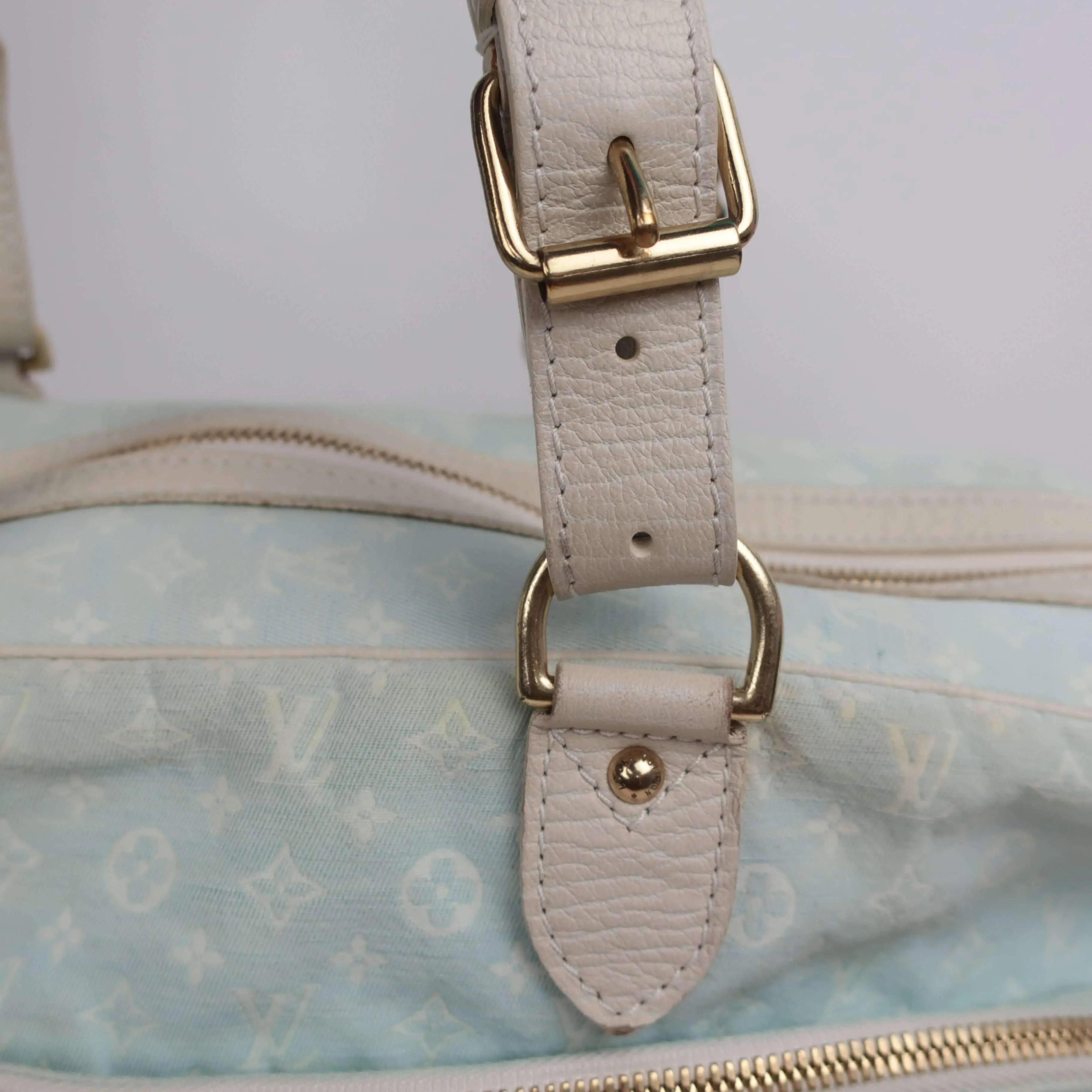Louis Vuitton Blue Monogram Mini Lin Diaper Bag with diaper board - Image 21